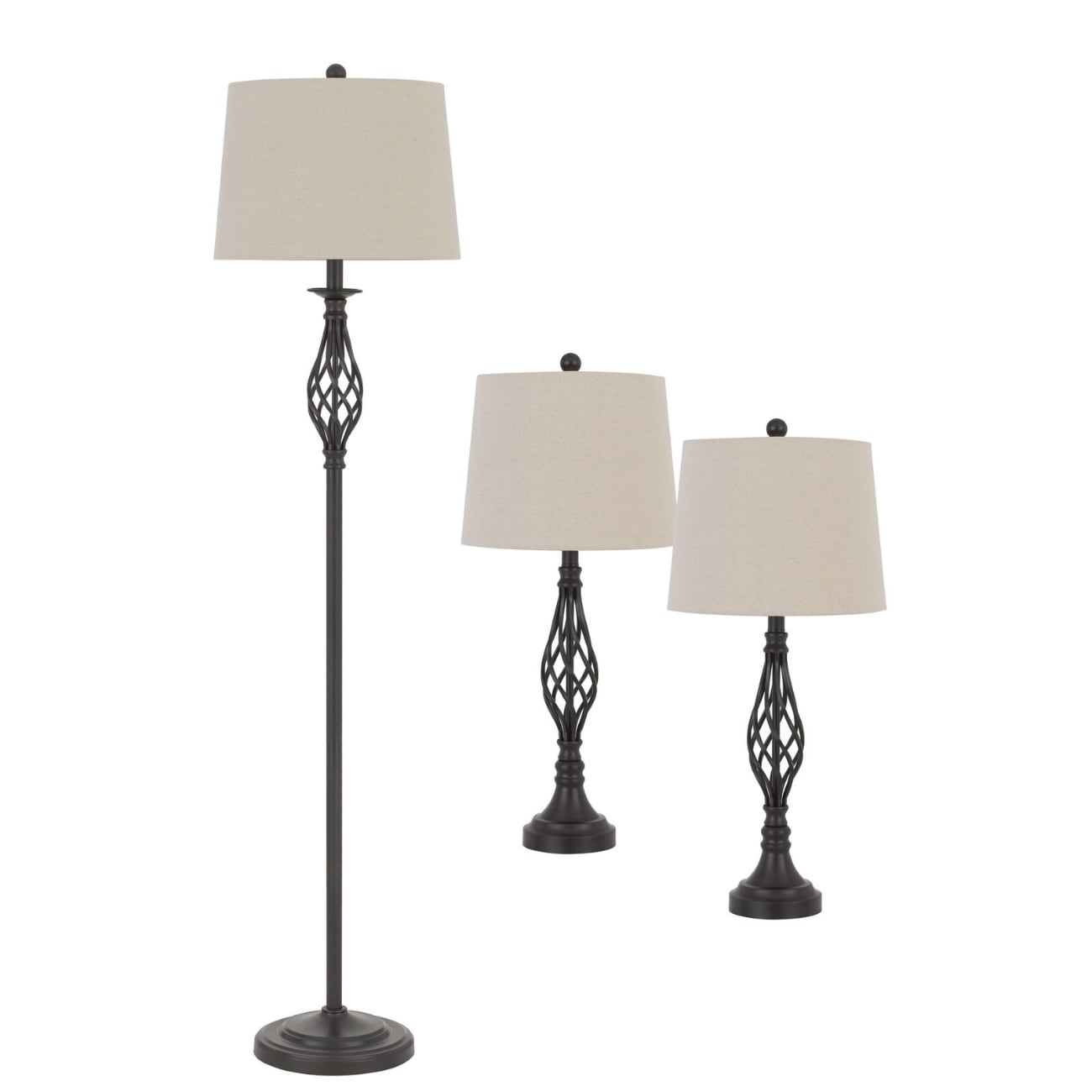 HomeRoots 4000476137 61-in White Table Lamp with Fabric Shade