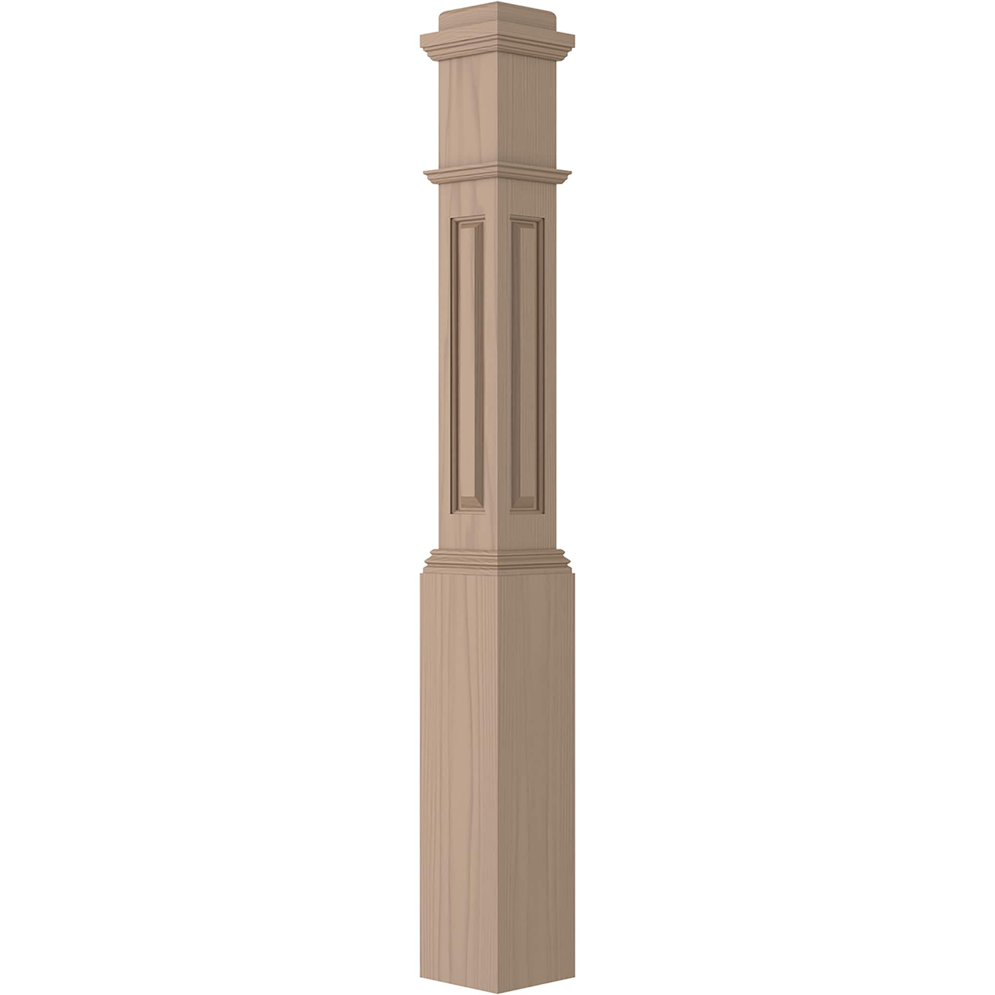 L.J. Smith Stair Systems LJRA-4091-P 6.25-in x 55-in Unfinished Poplar Universal Stair Newel Post