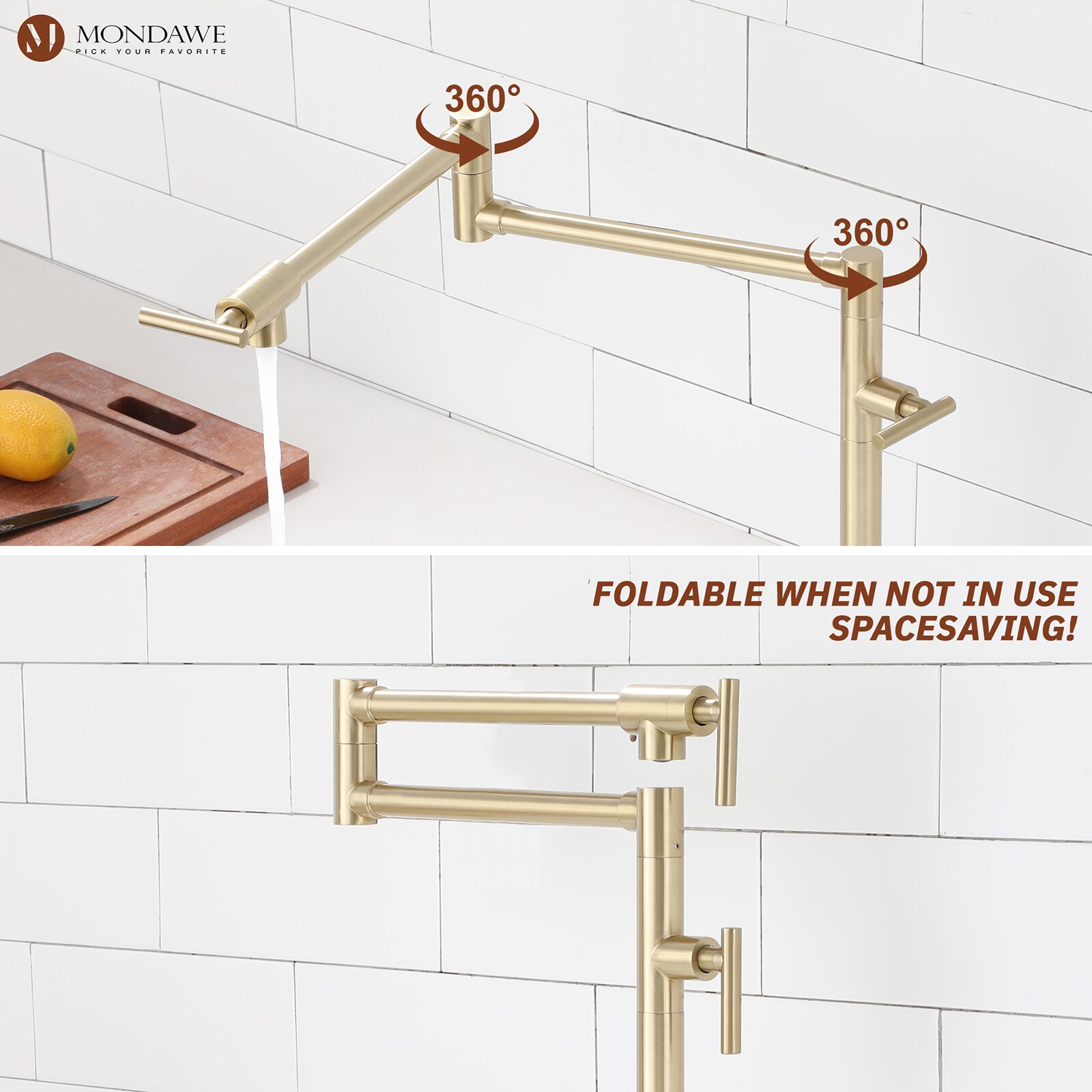 Mondawe MDT80199-GD Kitchen-Faucets - View #6