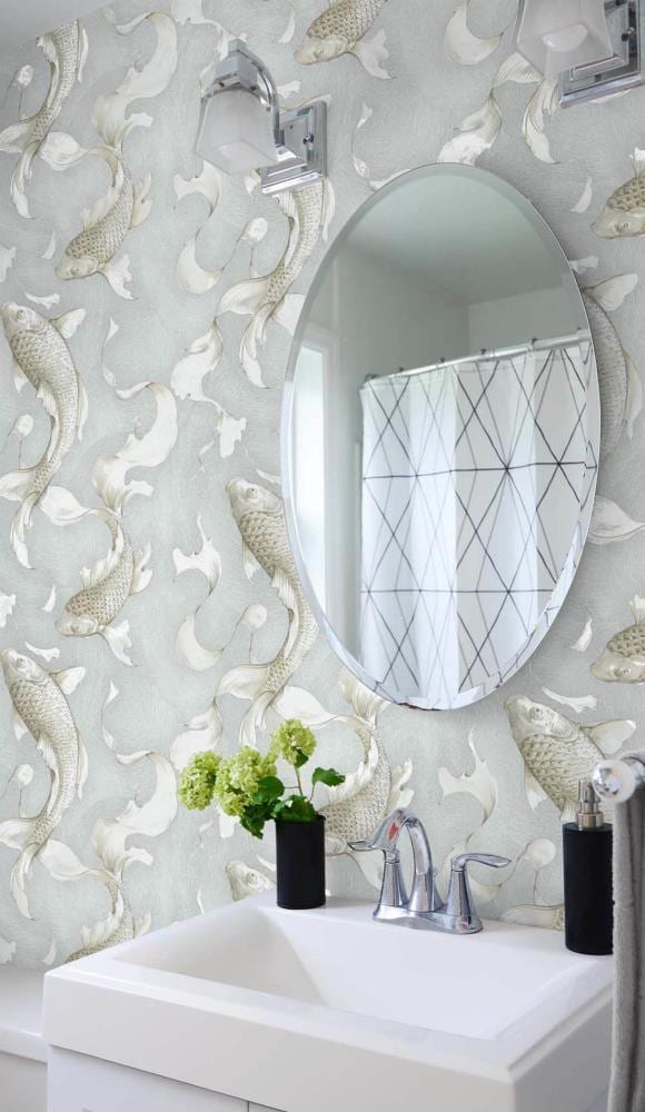 Fish Wallpaper Aqua Wallpaper Removable Wallpaper or Other  Etsy