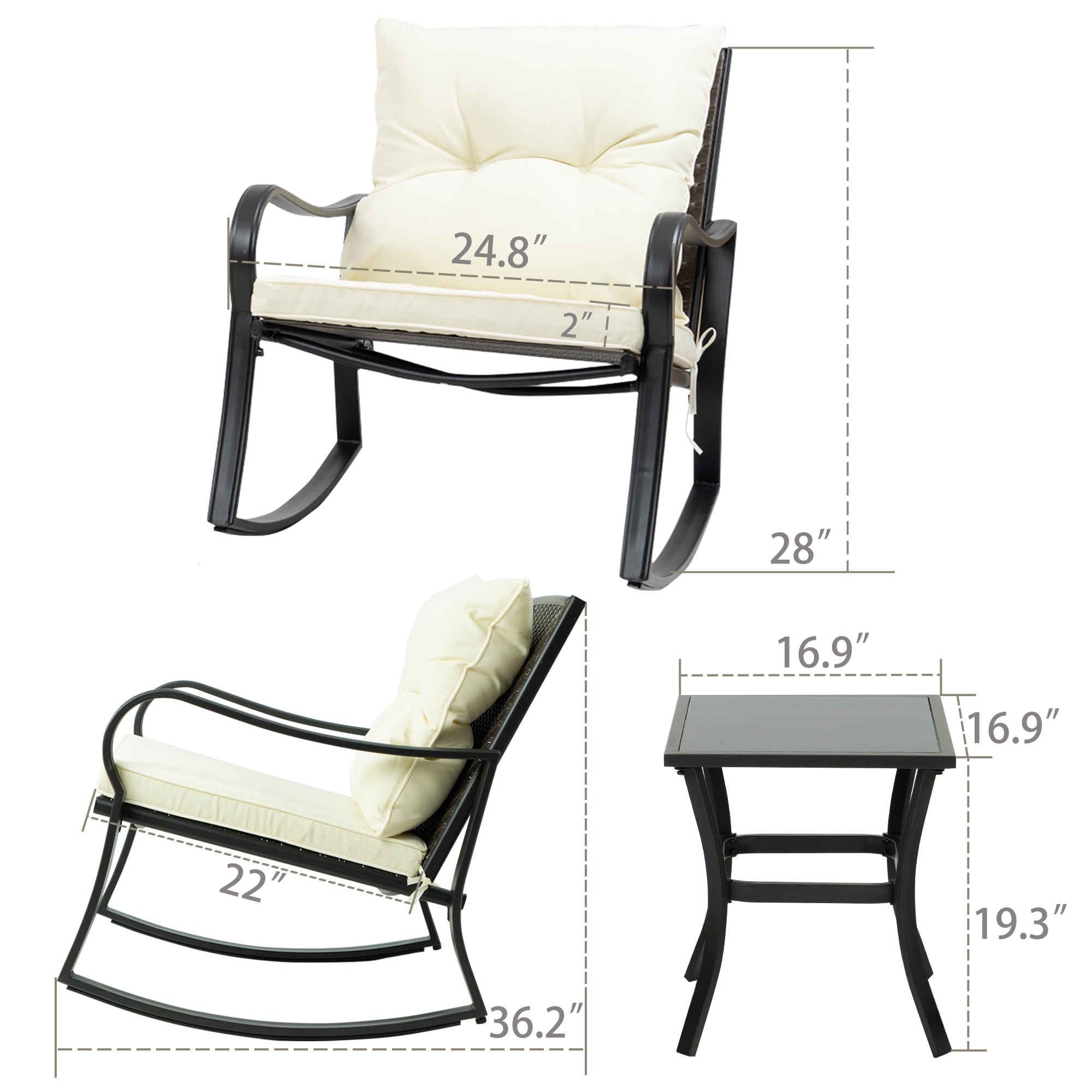 Kozyard KZF606WHI Patio-Conversation-Sets - View #7