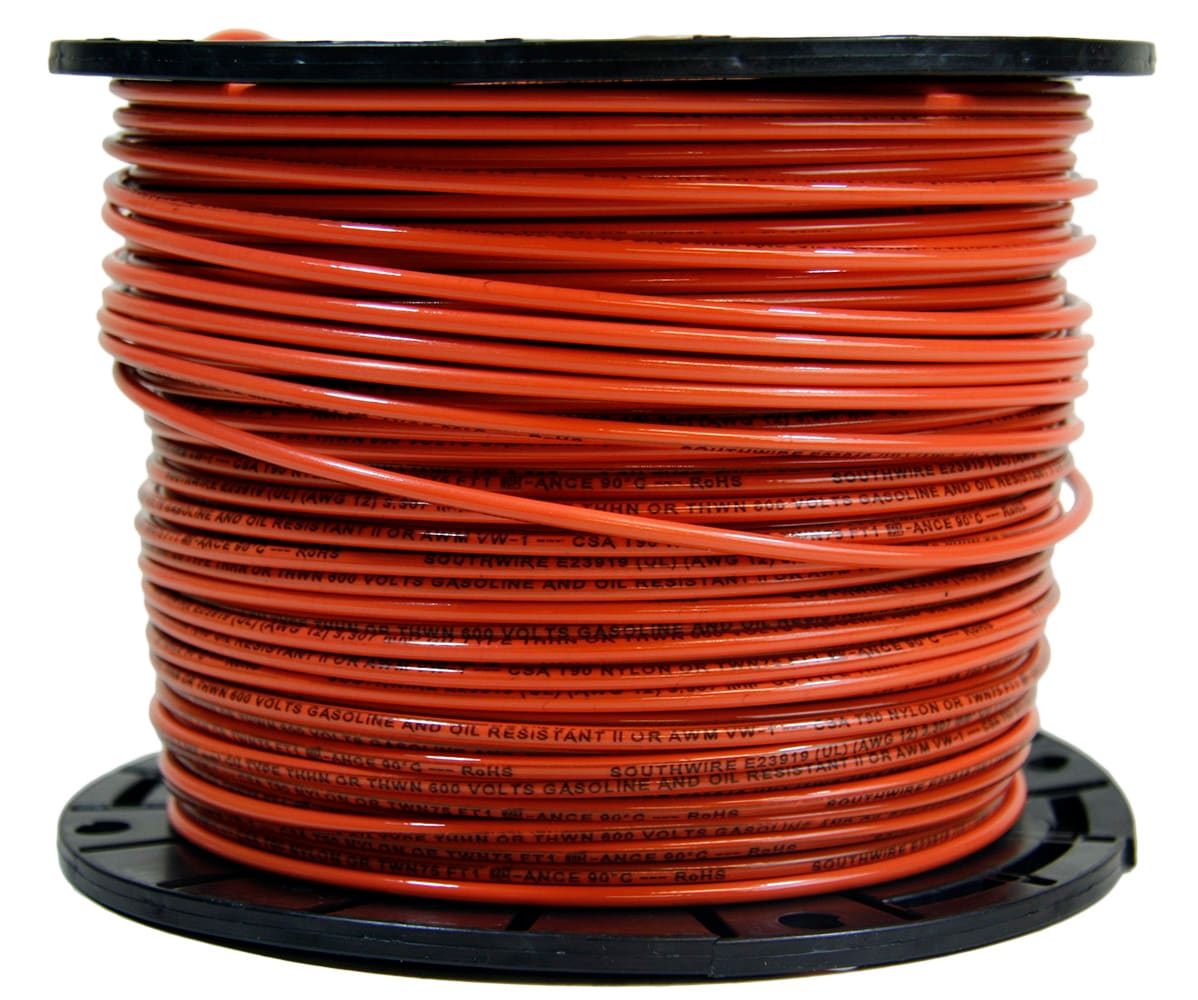 16 AWG Gauge Stranded Hook Up Wire Orange 500 ft 0.0508 UL1015 600 Volts