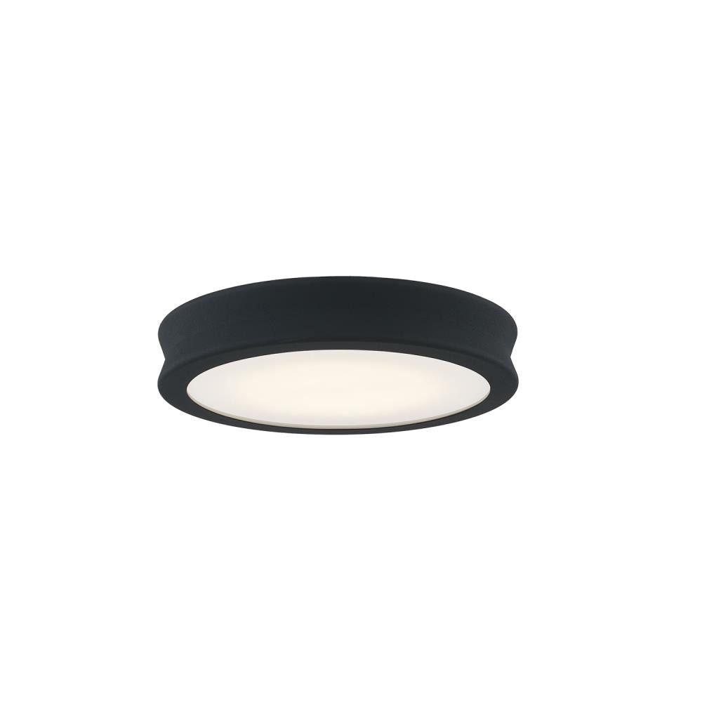 Justice Design Group FSN-4180-OPAL-MBTX Fusion#8482 - Bevel Family 1 -Light 8.5-in Matte Black Integrated LED Flush Mount Light