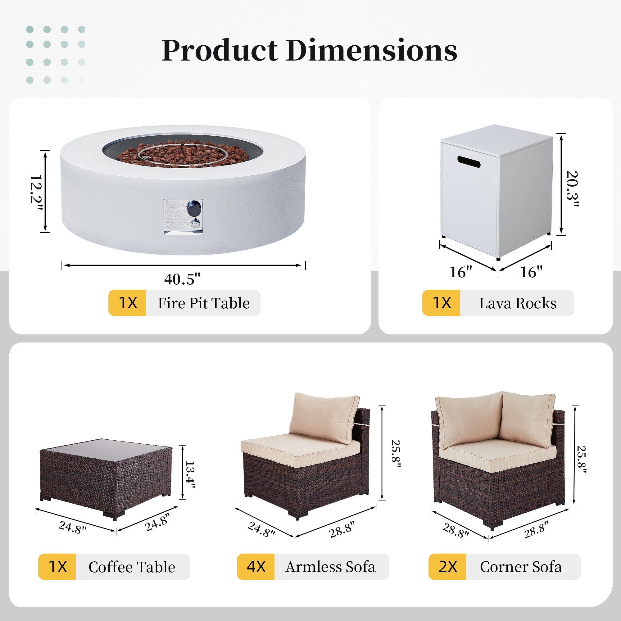 UPHA PL-2CZ-42TPWH-Z1 Patio-Conversation-Sets - View #10
