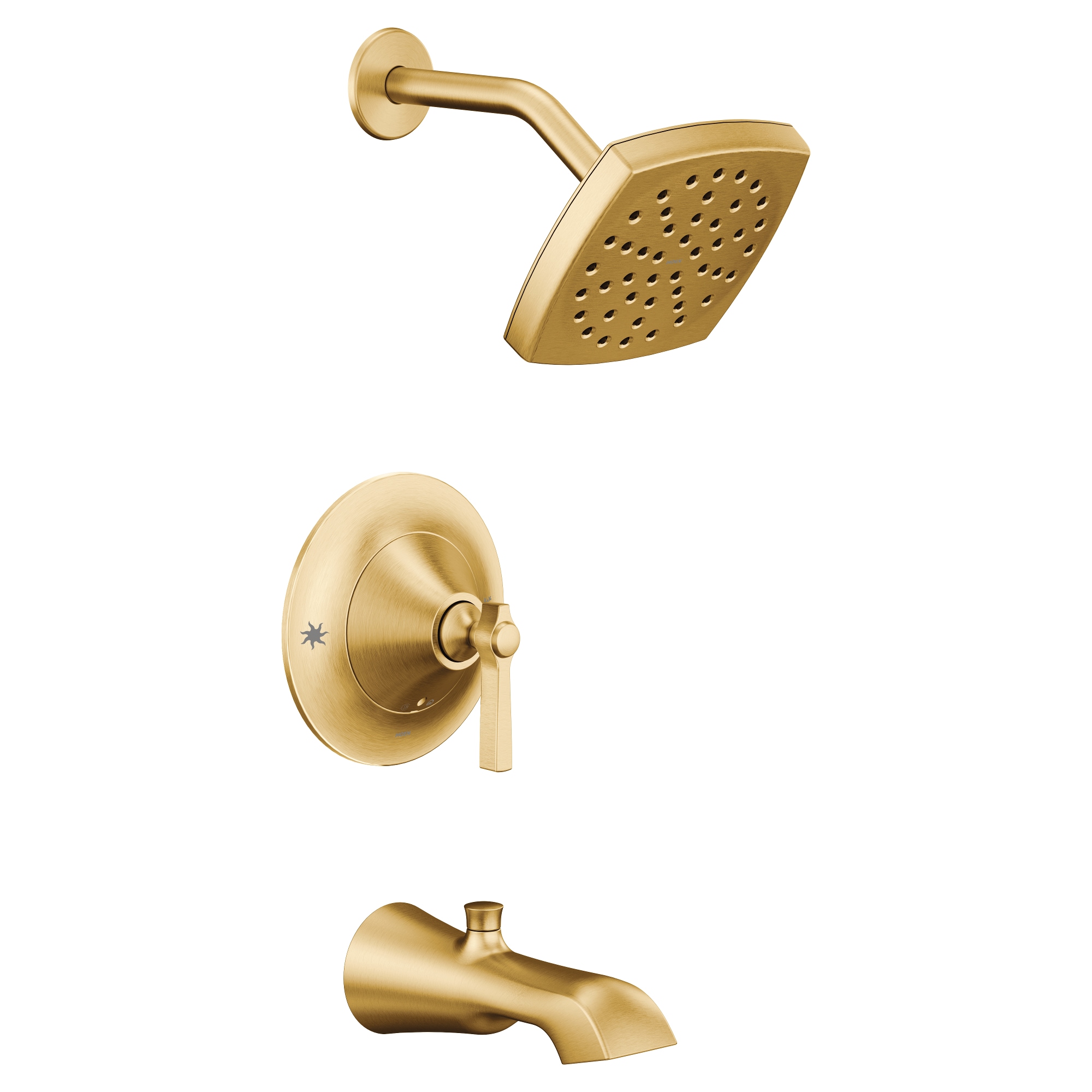 Moen TS2913EPBG Flara Brushed Gold 1-handle Single function 6-Inches Square Shower Faucet