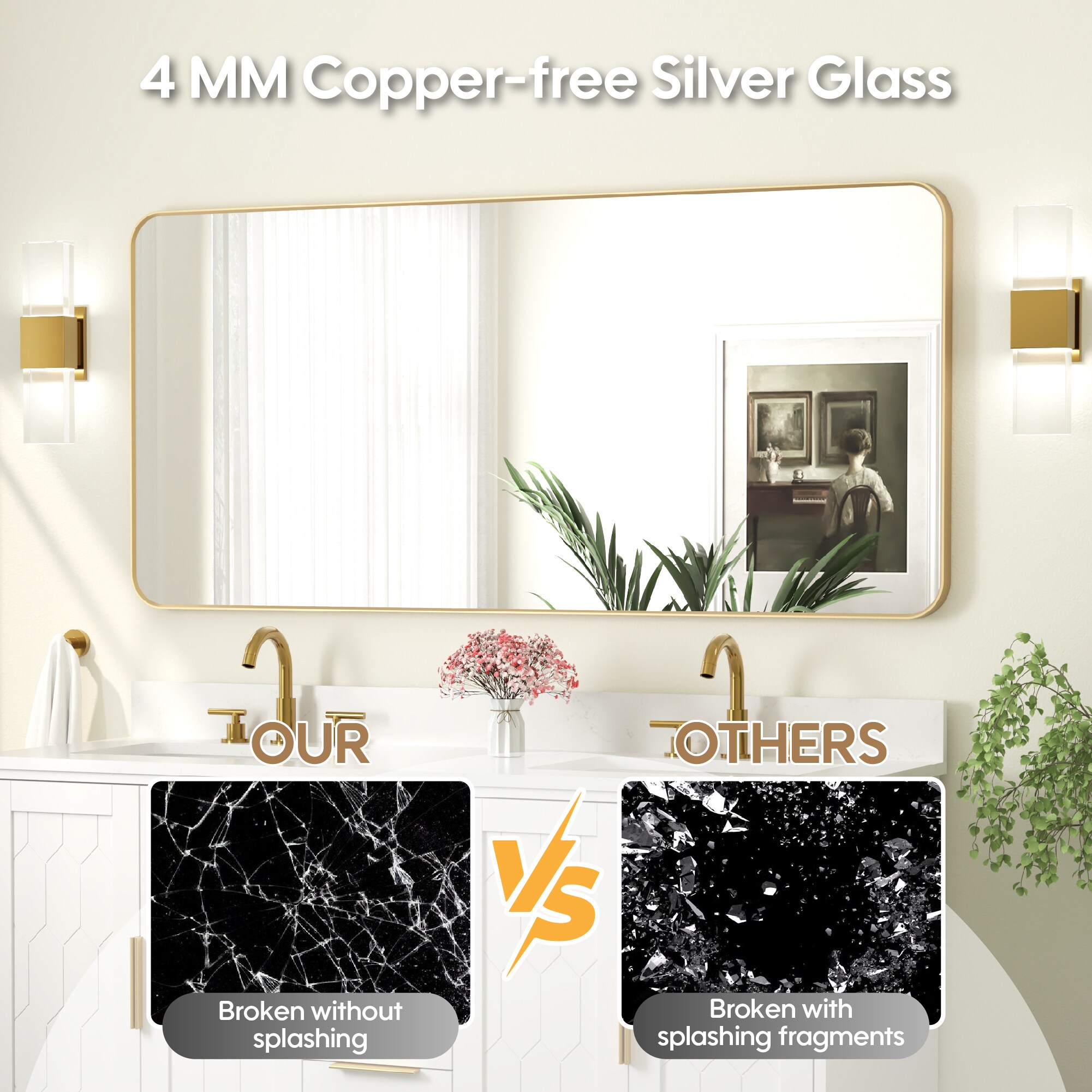 WELLFOR EX-3036BLS Framed-Bath-Mirrors - View #4