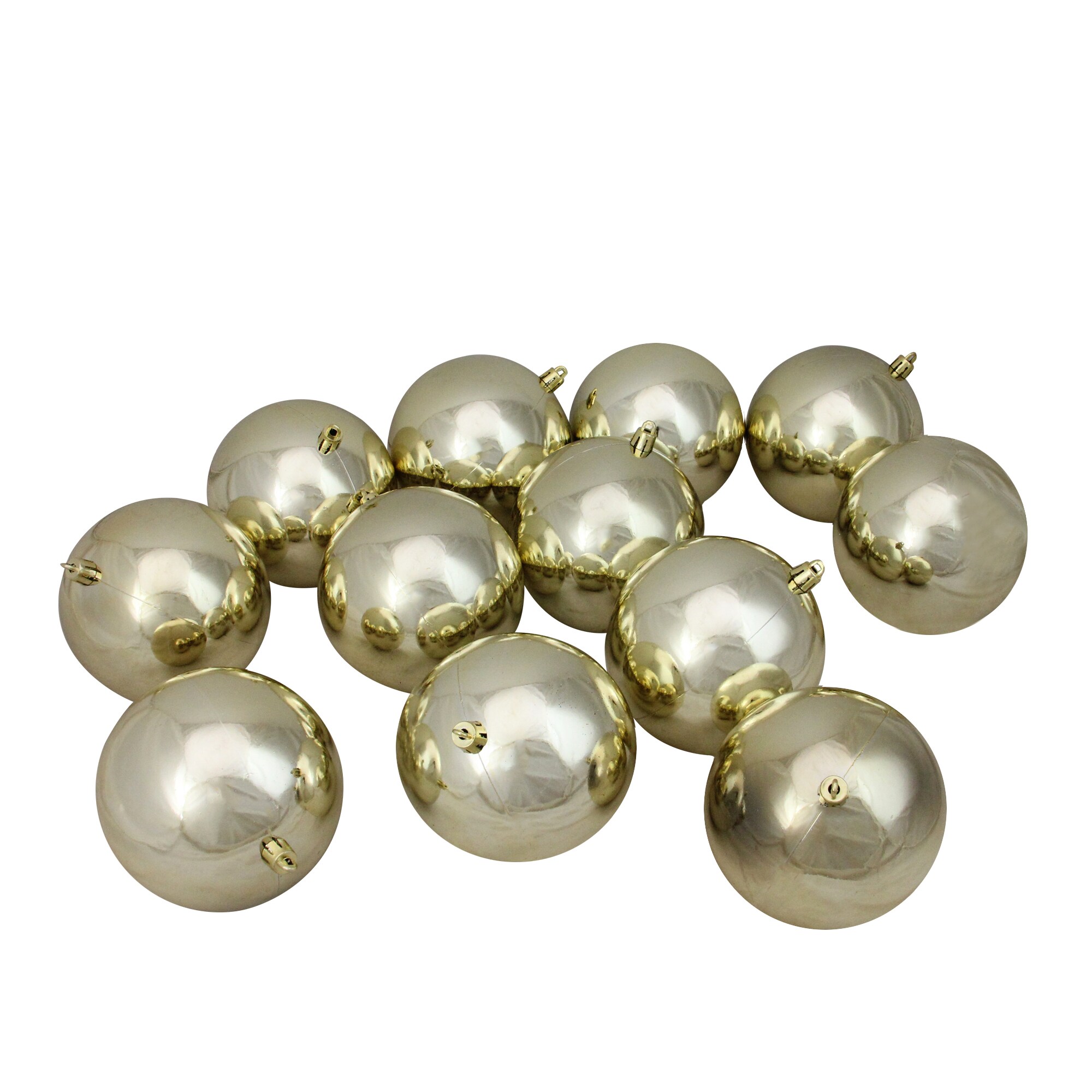 Northlight 31755261 12 -Pack Gold Ball Standard Indoor Ornament set Shatterproof