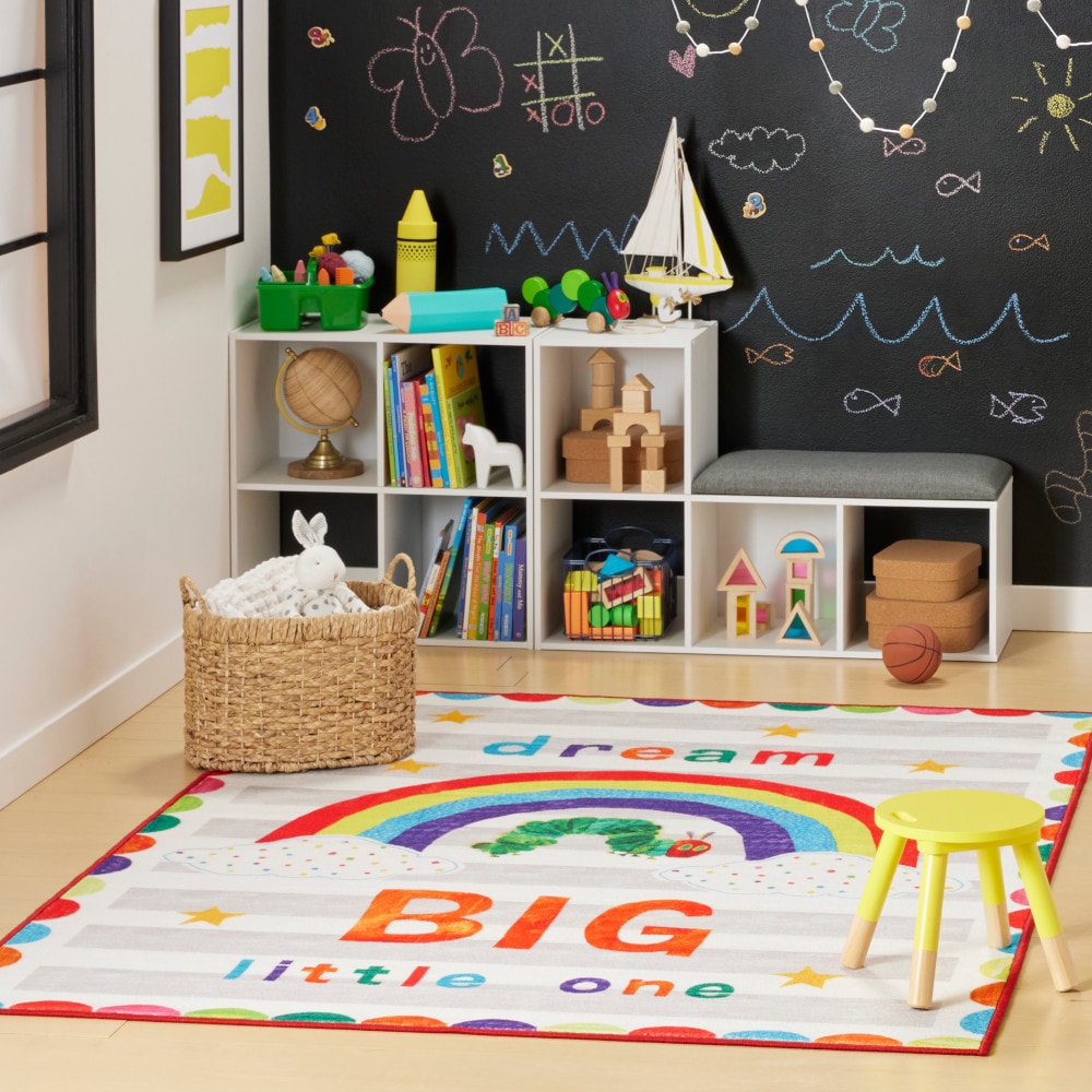 Eric Carle 4 X 6 White Indoor Machine Washable Area Rug In The Rugs 