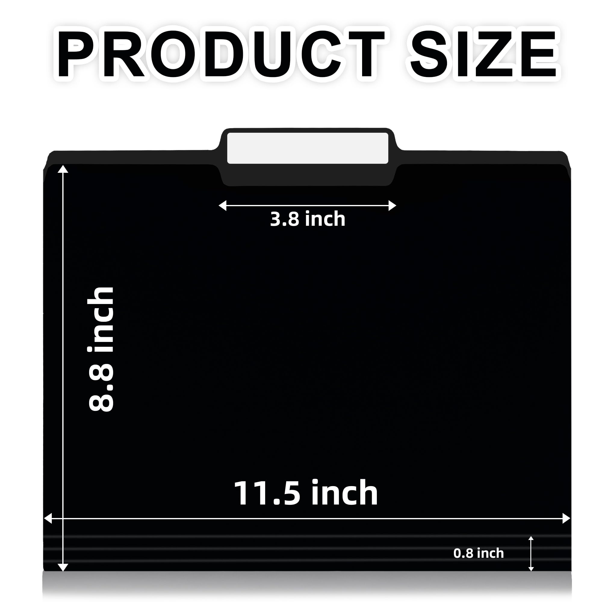 SenQWFa 100 pack black letter size file folders with one third cut tabs ...