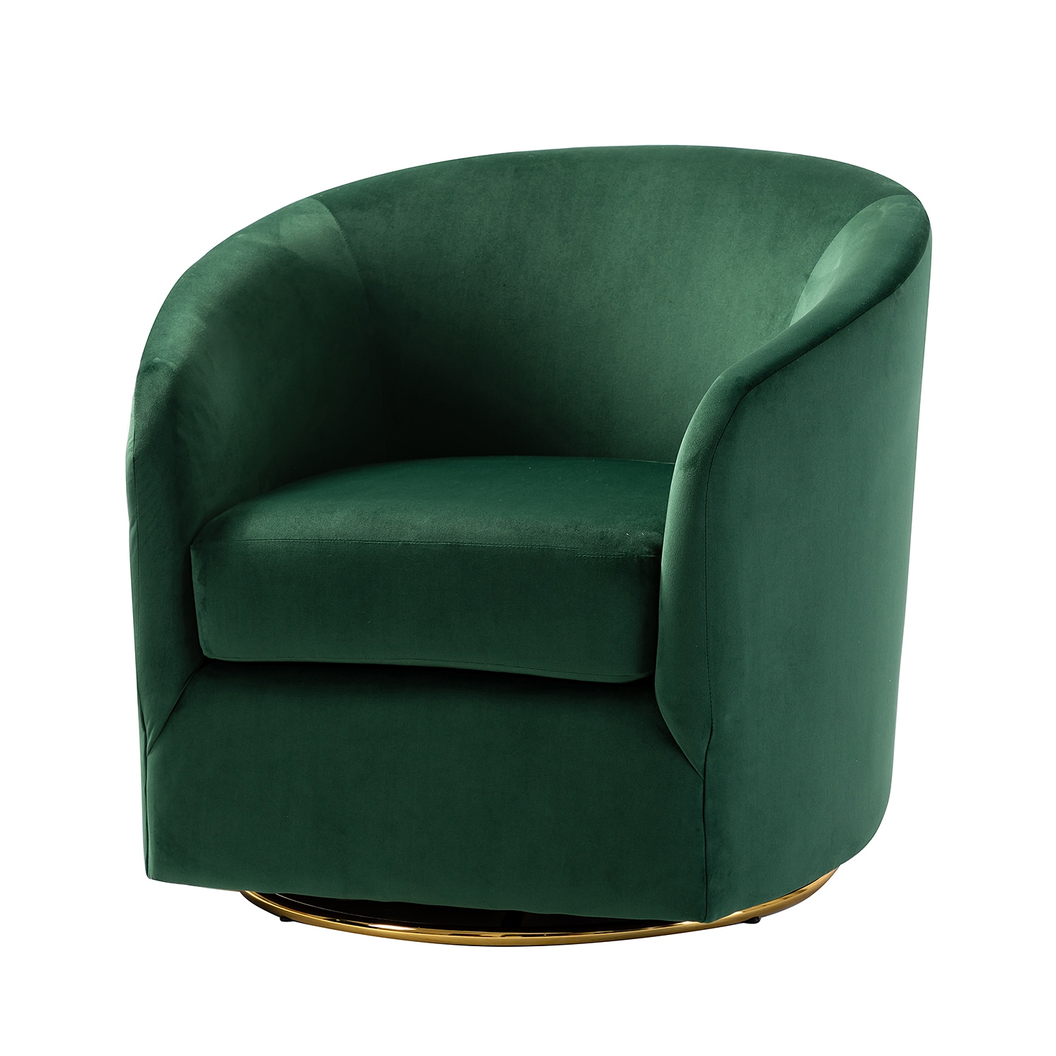 14 Karat Home CHM0240-GREEN Modern GREEN Velvet Barrel Chair