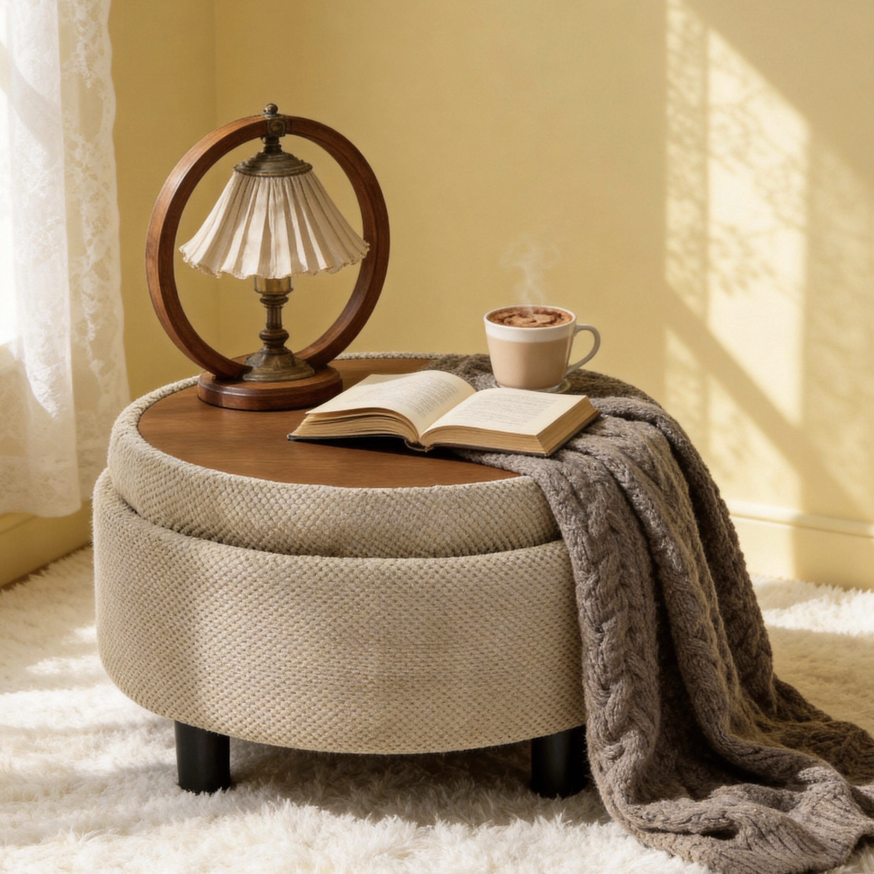 Aortzio DJ4003-CAMEL Indoor-Ottomans - View #2