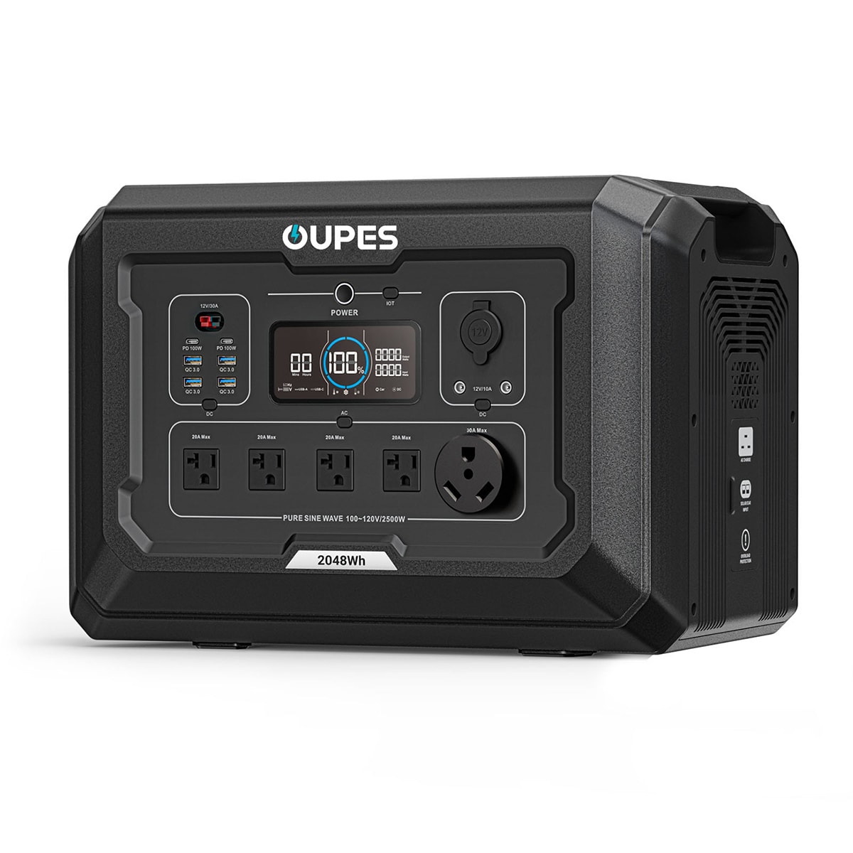 OUPES 2500 Watt Mega 2 Battery Generator 2048 Wh LFP Power Station with Bluetooth for Home Backup Camping #S2