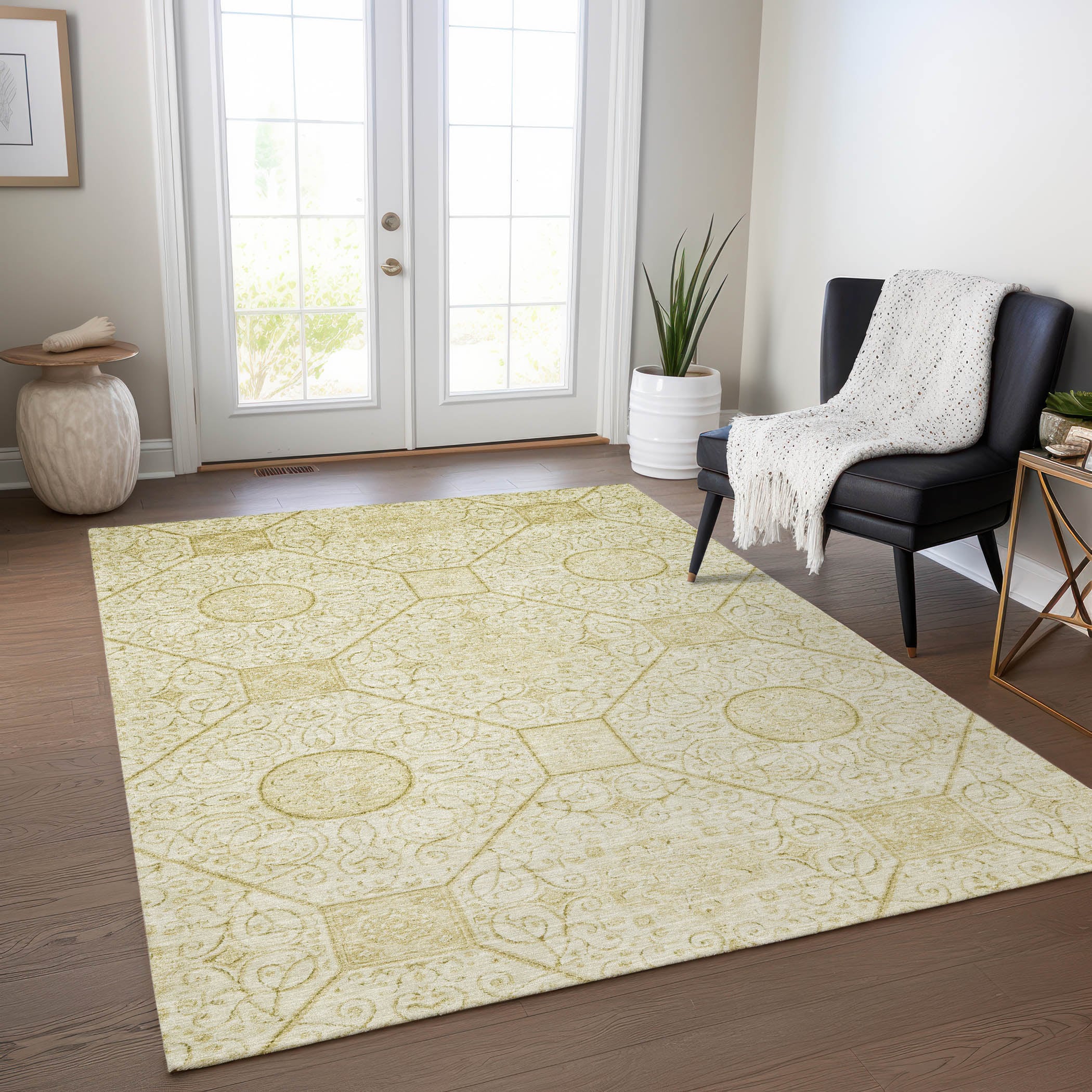 Addison Rugs ACN1748WH9X12 Chantille ACN1748WH 9 x 12 (ft) Loomed Polyester Wheat Rectangular Indoor/Outdoor Machine washable Area rug