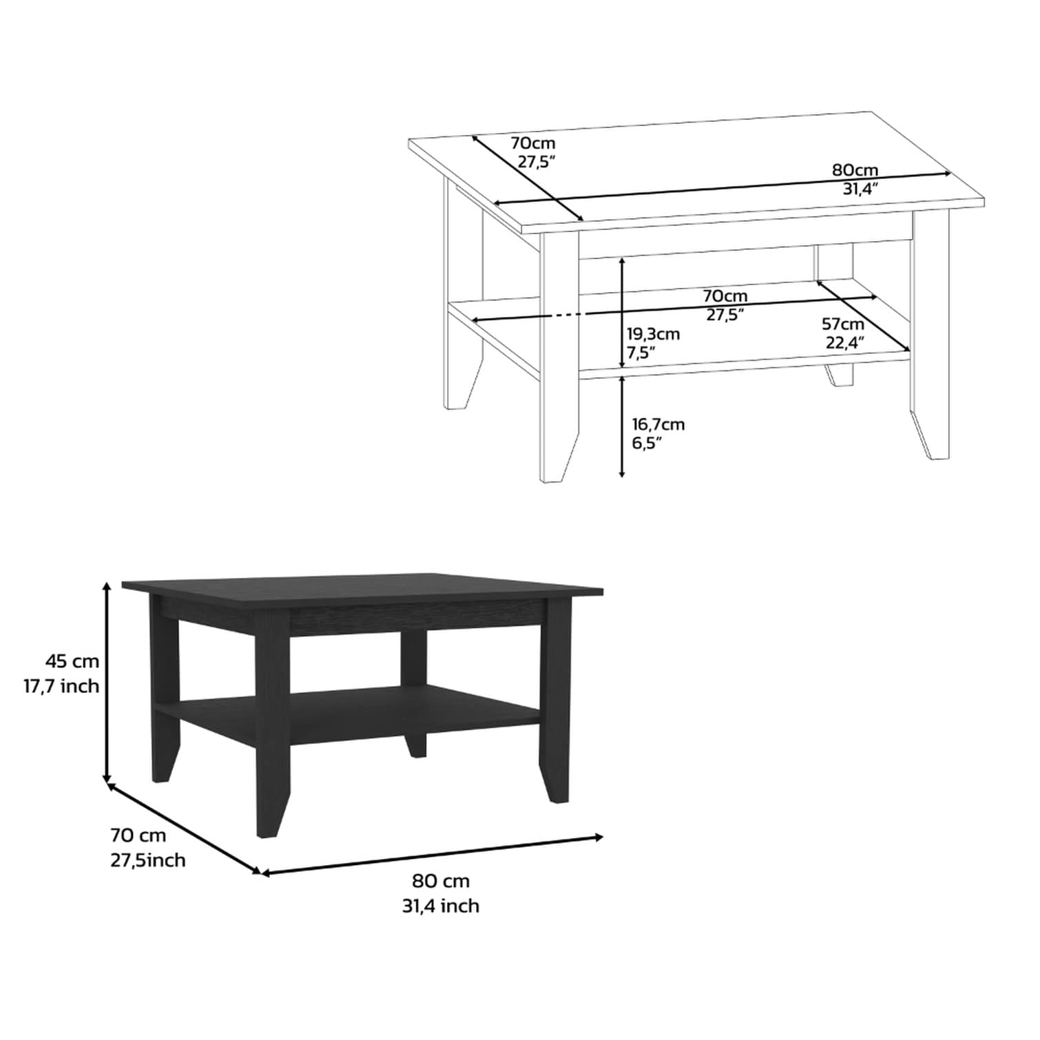 SunJet Q7PZMXGQI6NW Coffee-Tables - View #3