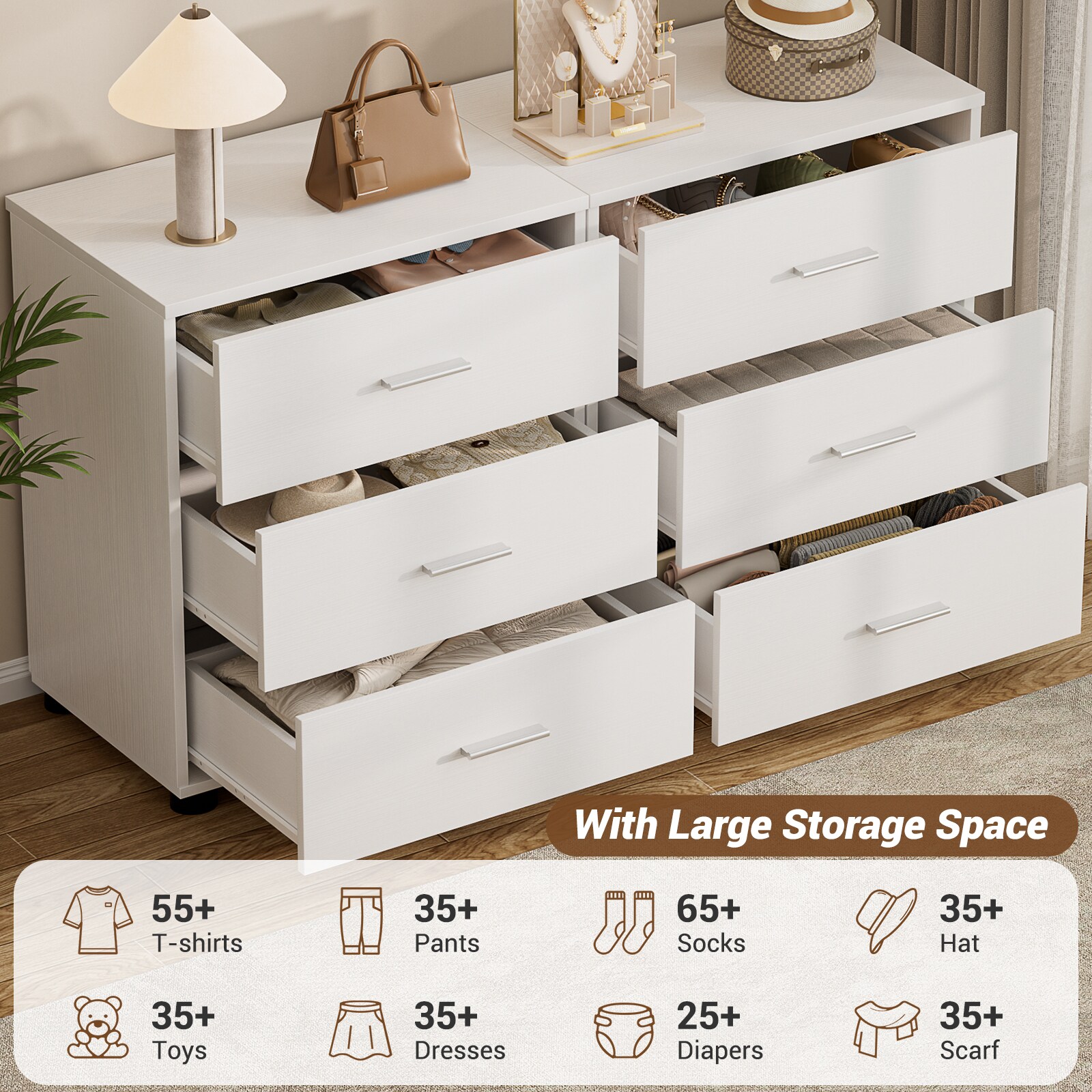 Aheaplus 3XCWG-2PACK-WHITE Wood-Closet-Kits - View #7