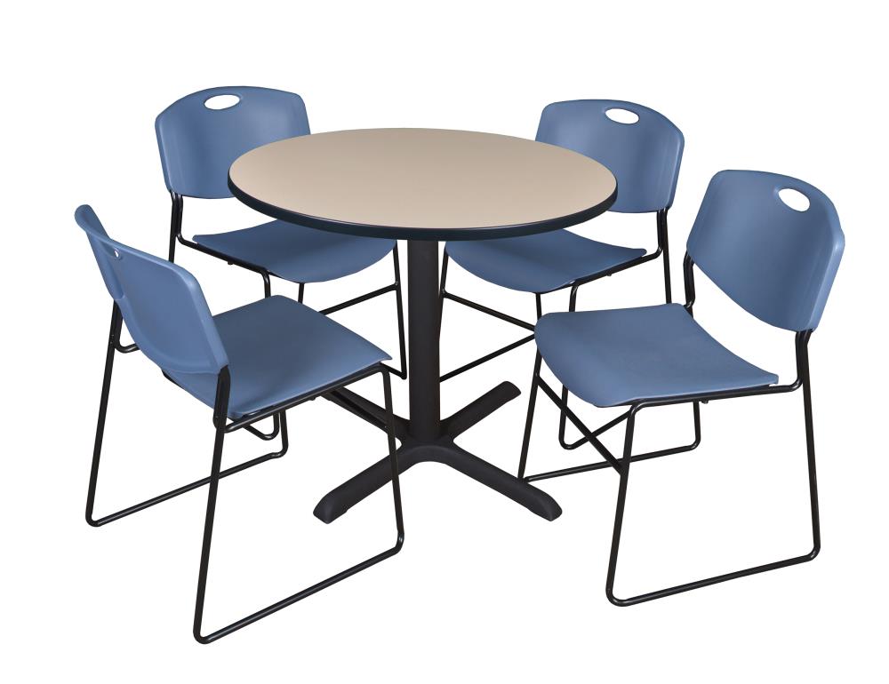 Regency TB36RNDBE44BE Breakroom Off-white 4-Person Training Table (36-in W x 29-in H)