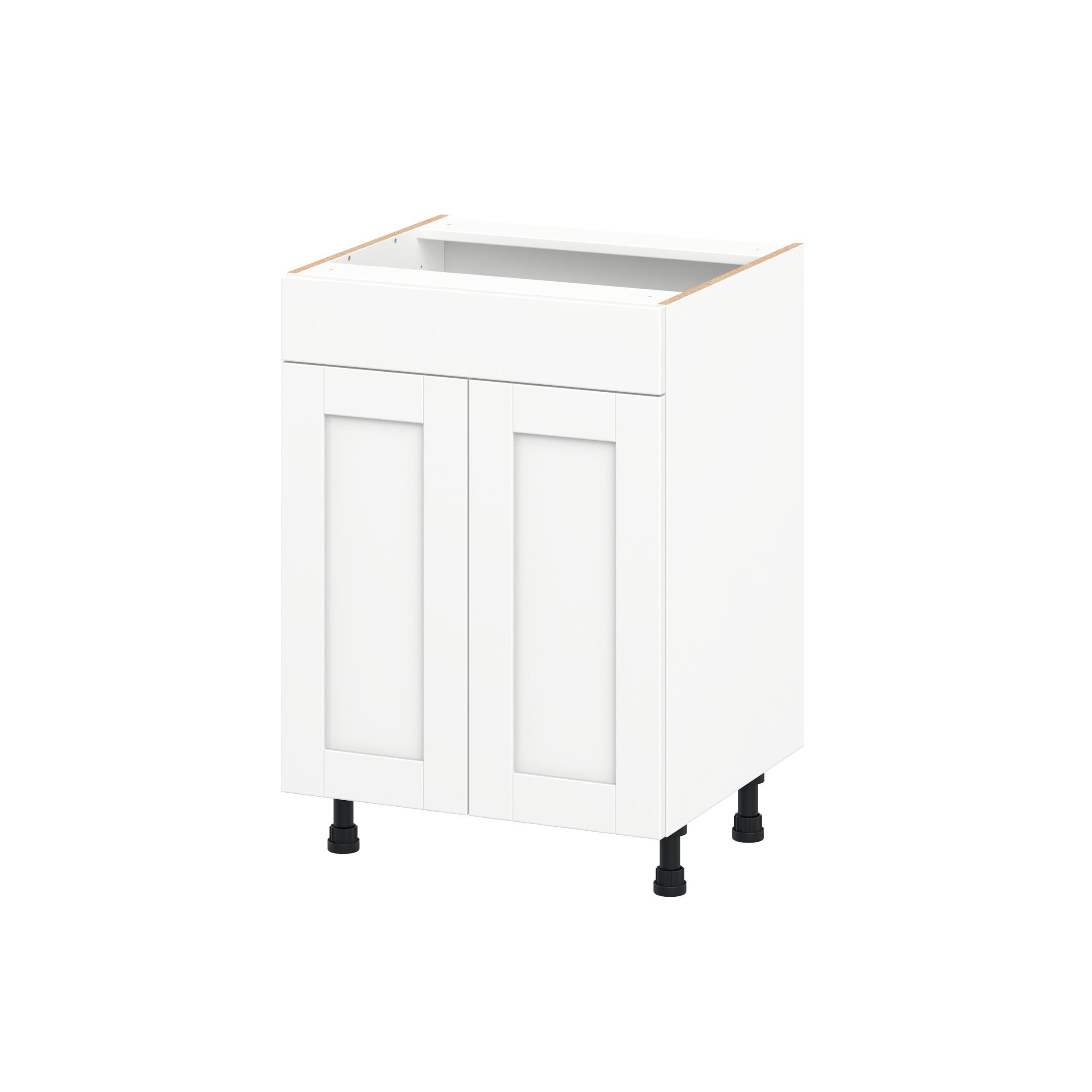 Hugo&Borg DSVS24-RM Rosemont 24-in W x 34.5-in H x 21.83-in D Bright White Sink Base Fully assembled Cabinet Recessed Panel Shaker