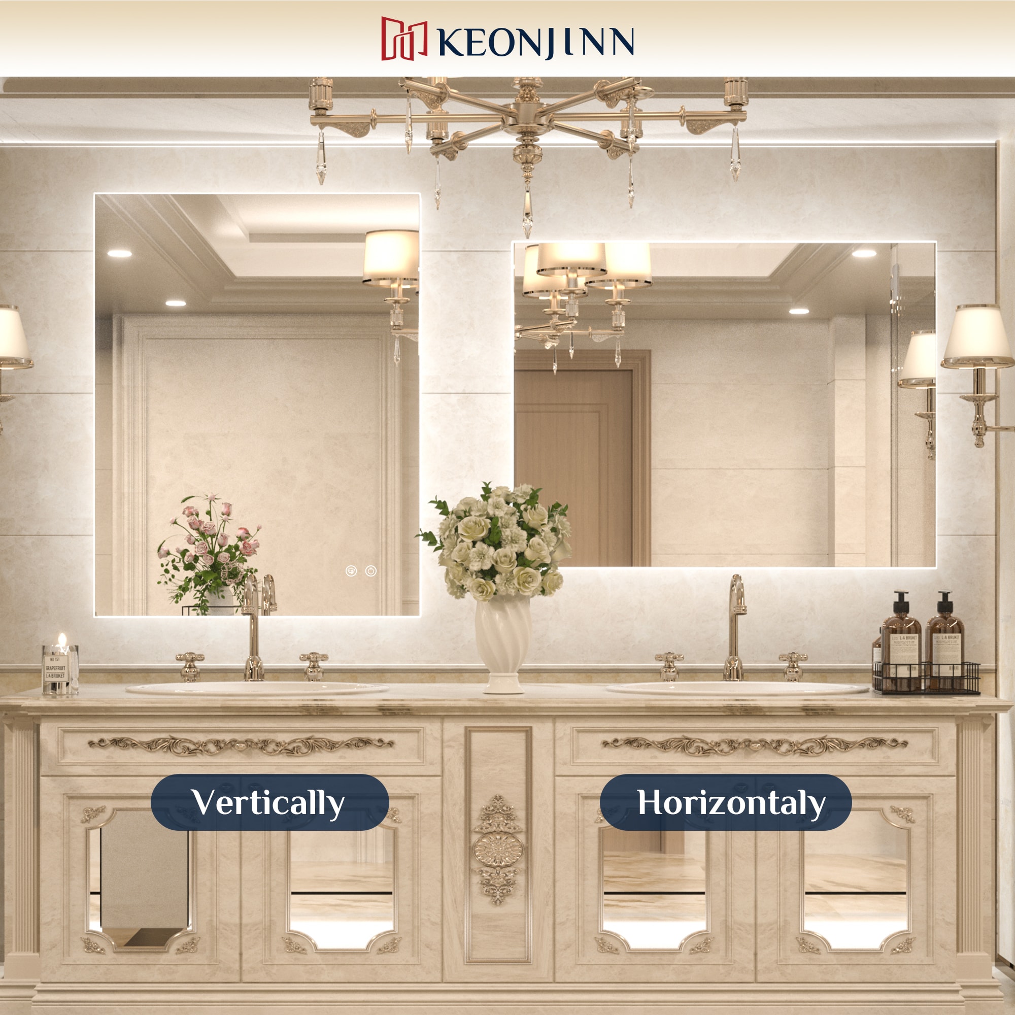 Keonjinn LW-JZ-BG-6181 Framed-Bath-Mirrors - View #8