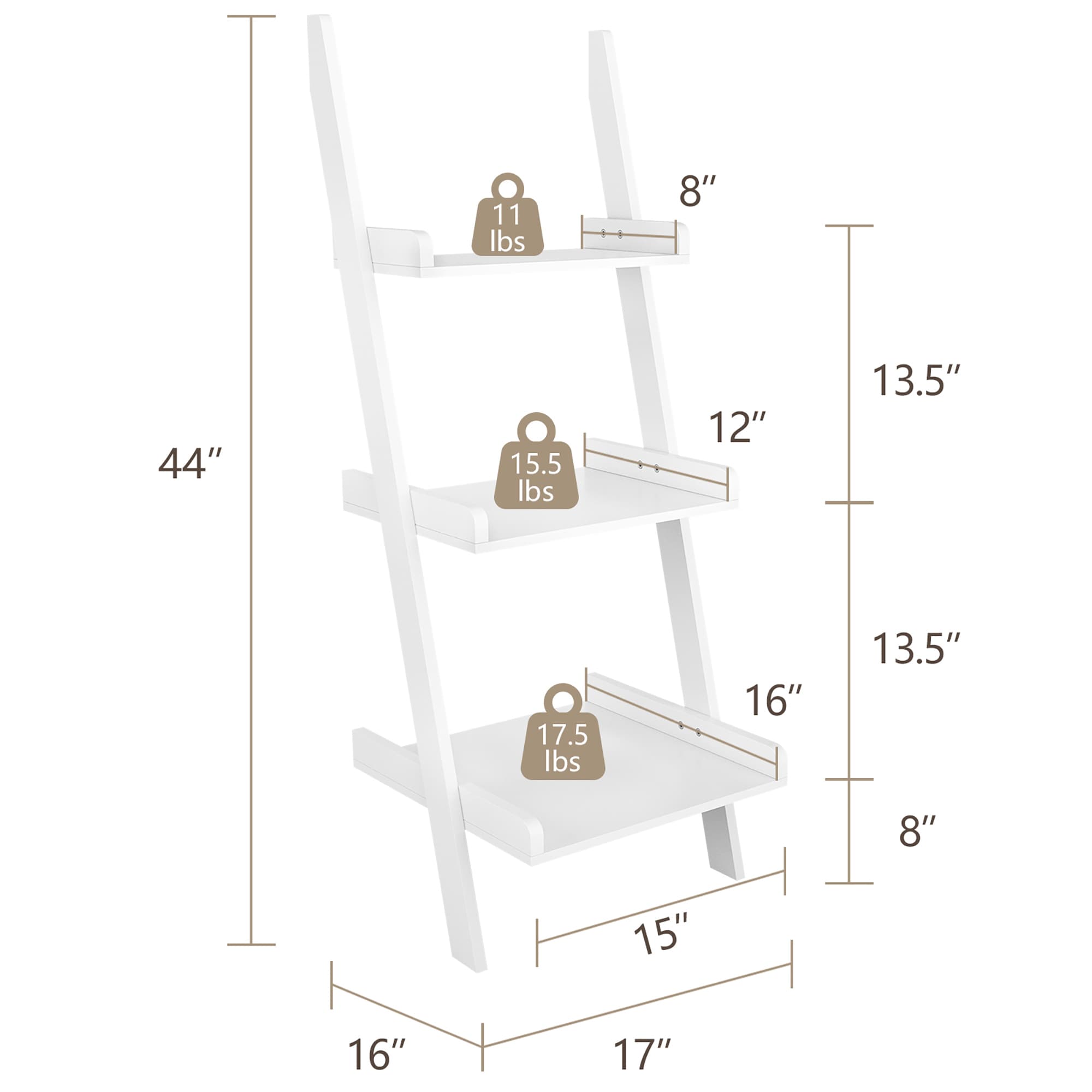 Goplus Costway 44-in H x 16-in W White Indoor/Outdoor Corner Composite ...