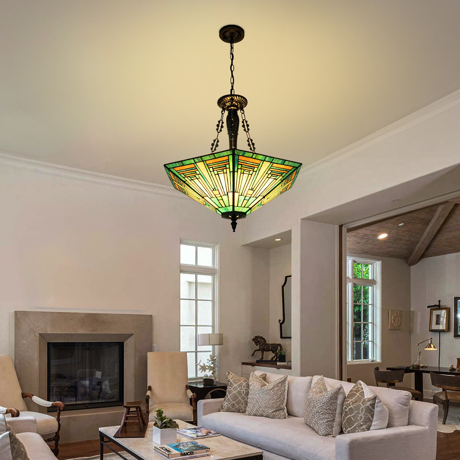 Oukaning Stepless Dimming 24-in 1-Light Black Modern/Contemporary