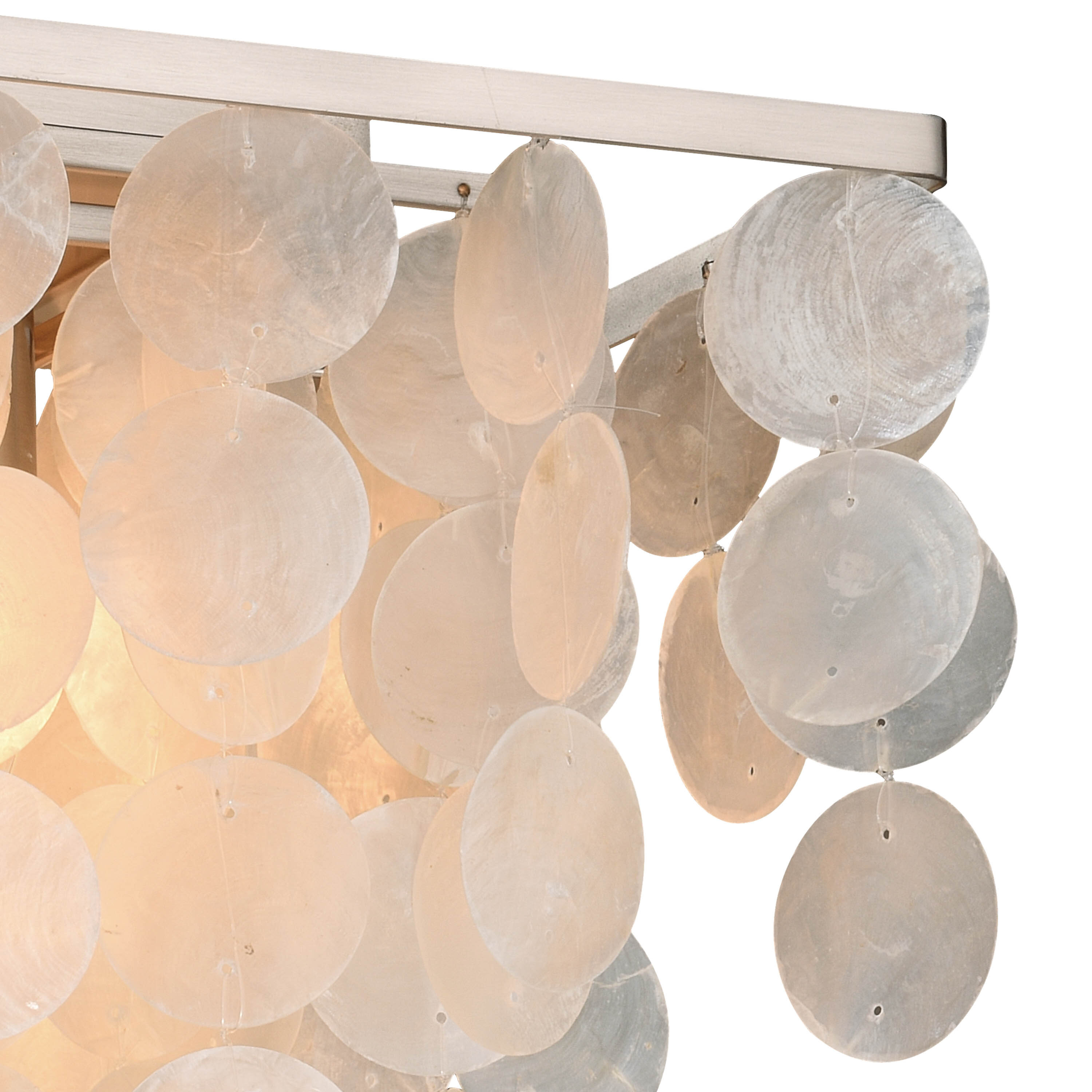 Elsa 16" Satin Nickel and Glass Flush Mount Ceiling Light