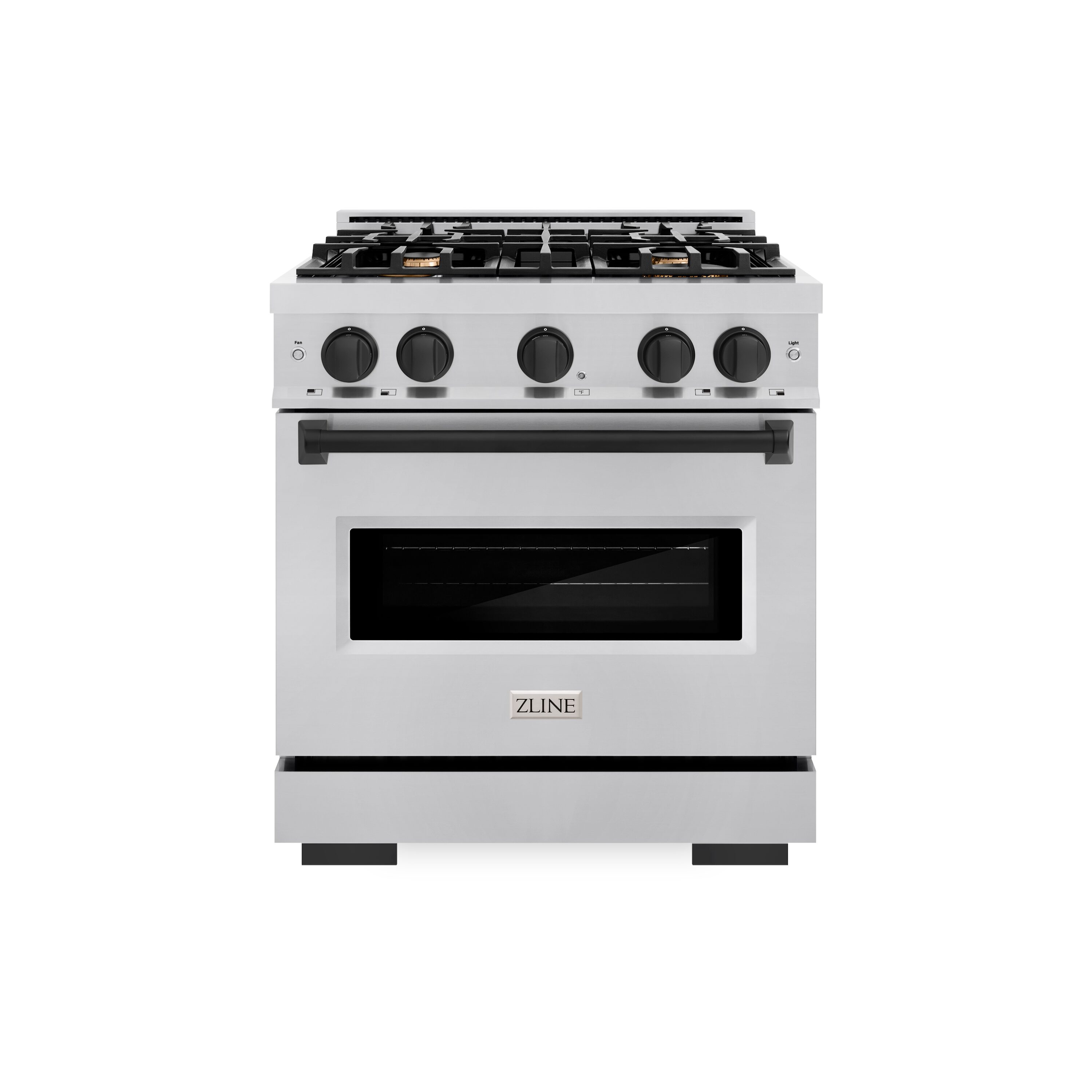 ZLINE KITCHEN & BATH CDRZ-30-MB Classic 30-in Standard 4 burners Convection Oven Freestanding Dual Fuel Range ( Stainless Steel, Matte Black Accents )