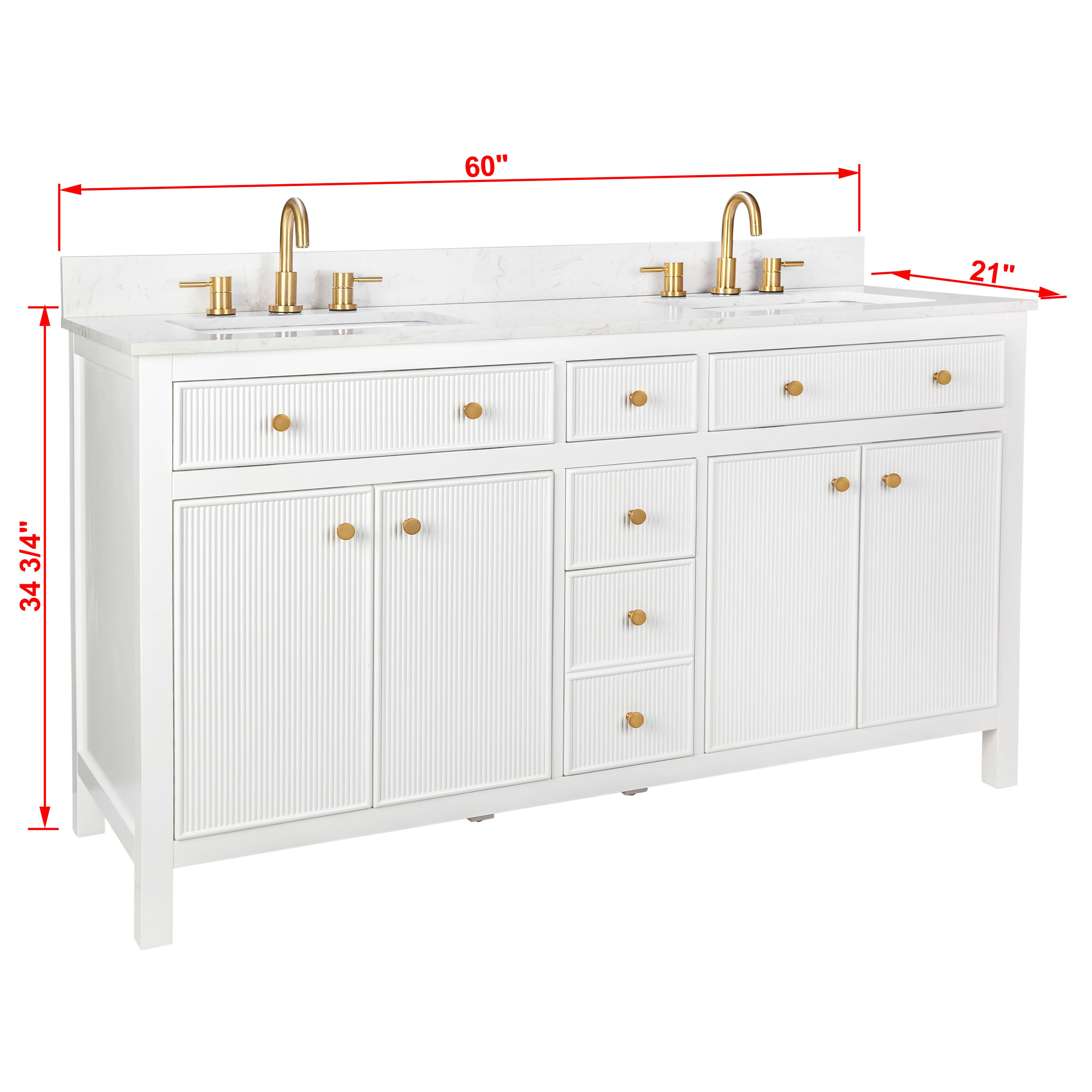 allen + roth L23011-VS60-WT Bath-Vanity-Combo - View #16