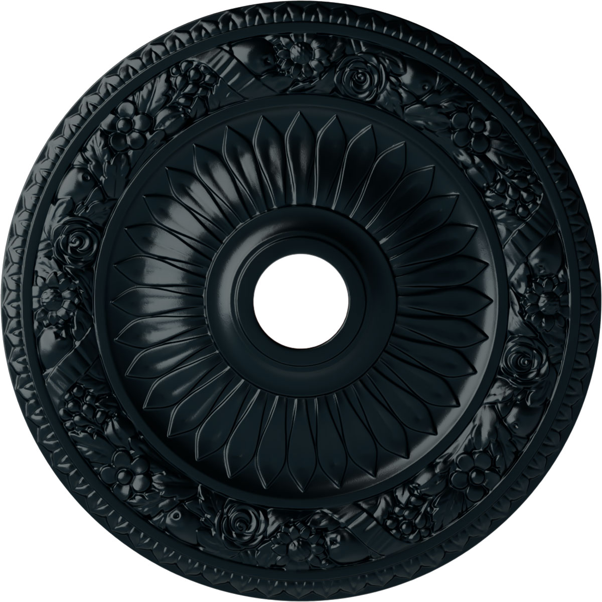 Ekena Millwork CM23BENSF Bellona 23.625-in W x 23.625-in L Painted Night Shade Polyurethane Whole Ceiling Medallion
