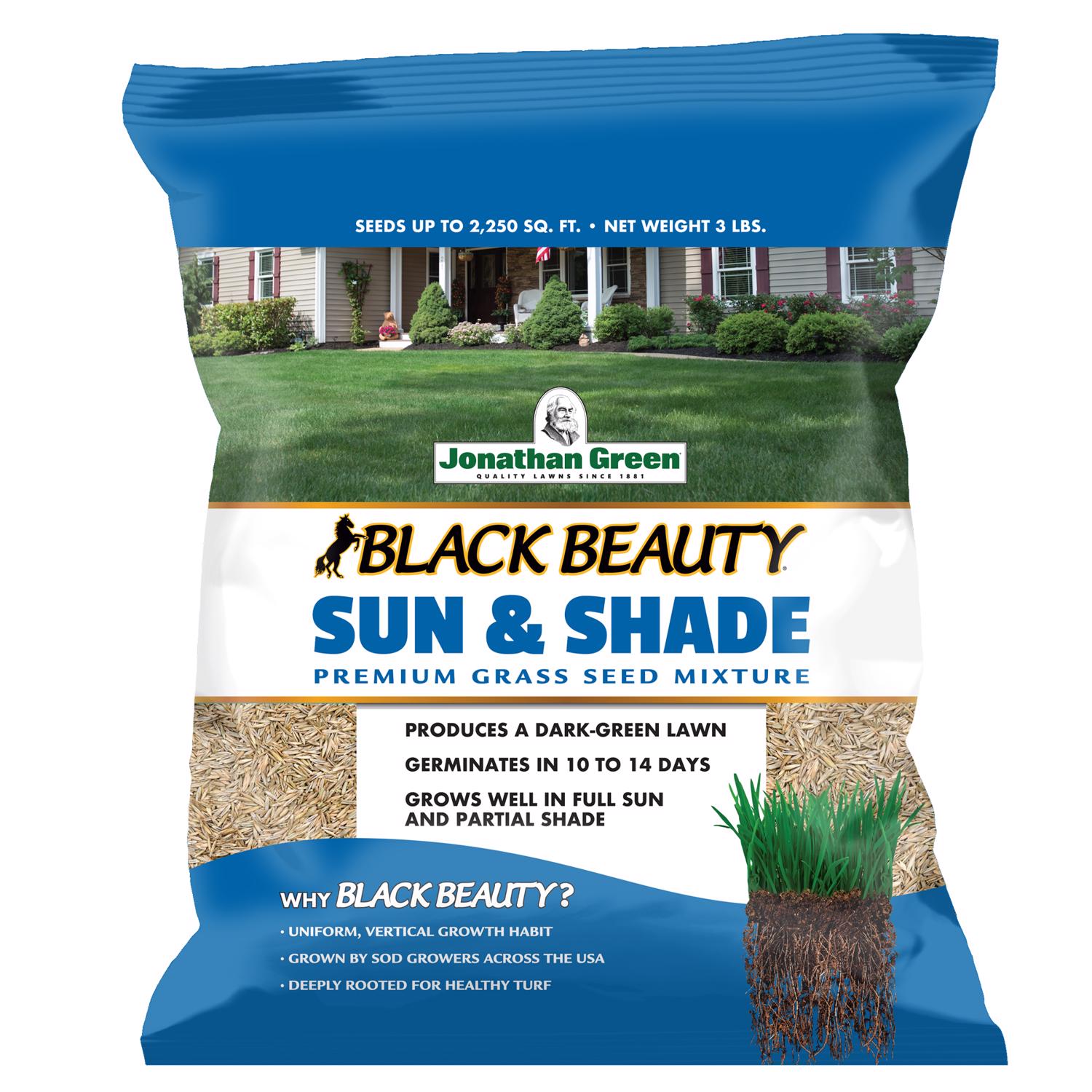 Jonathan Green  Black Beauty Sun and Shade Mixed Partial Shade/Sun Grass Seed 3 lb