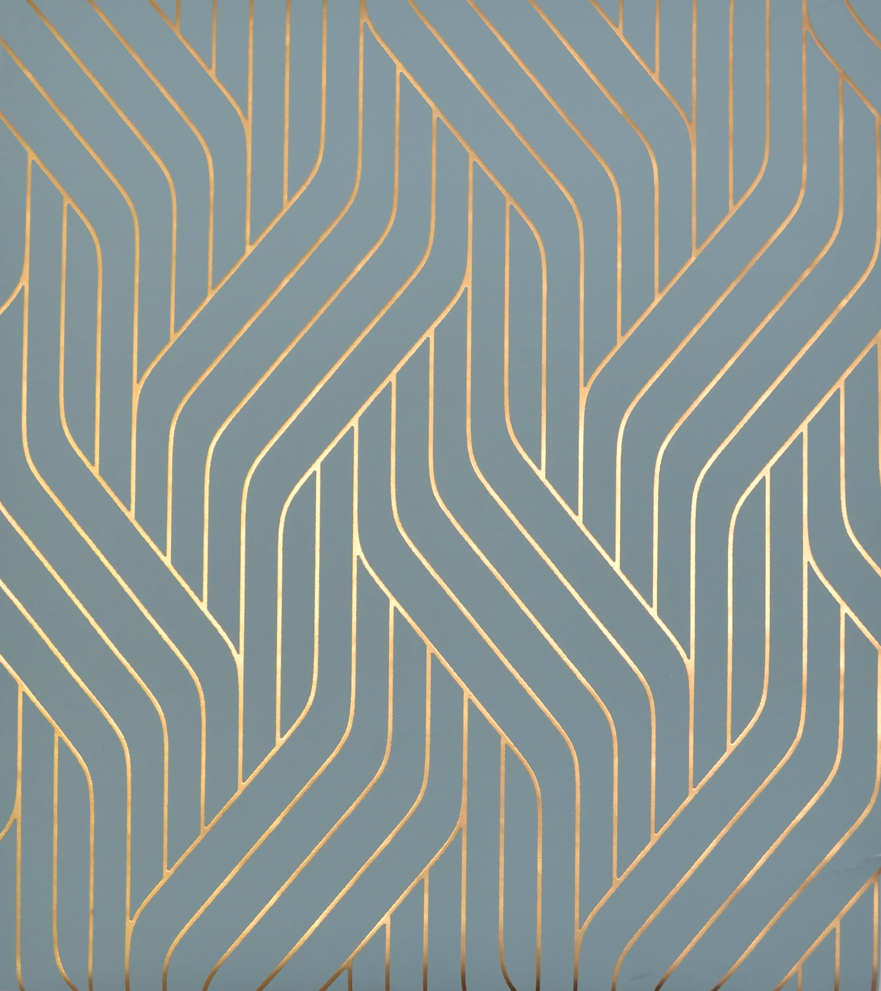York Wallcoverings NW3520 Antonina Vella Modern Metals 56.9-Sq. Feet Blue Non-woven Geometric Unpasted Wallpaper