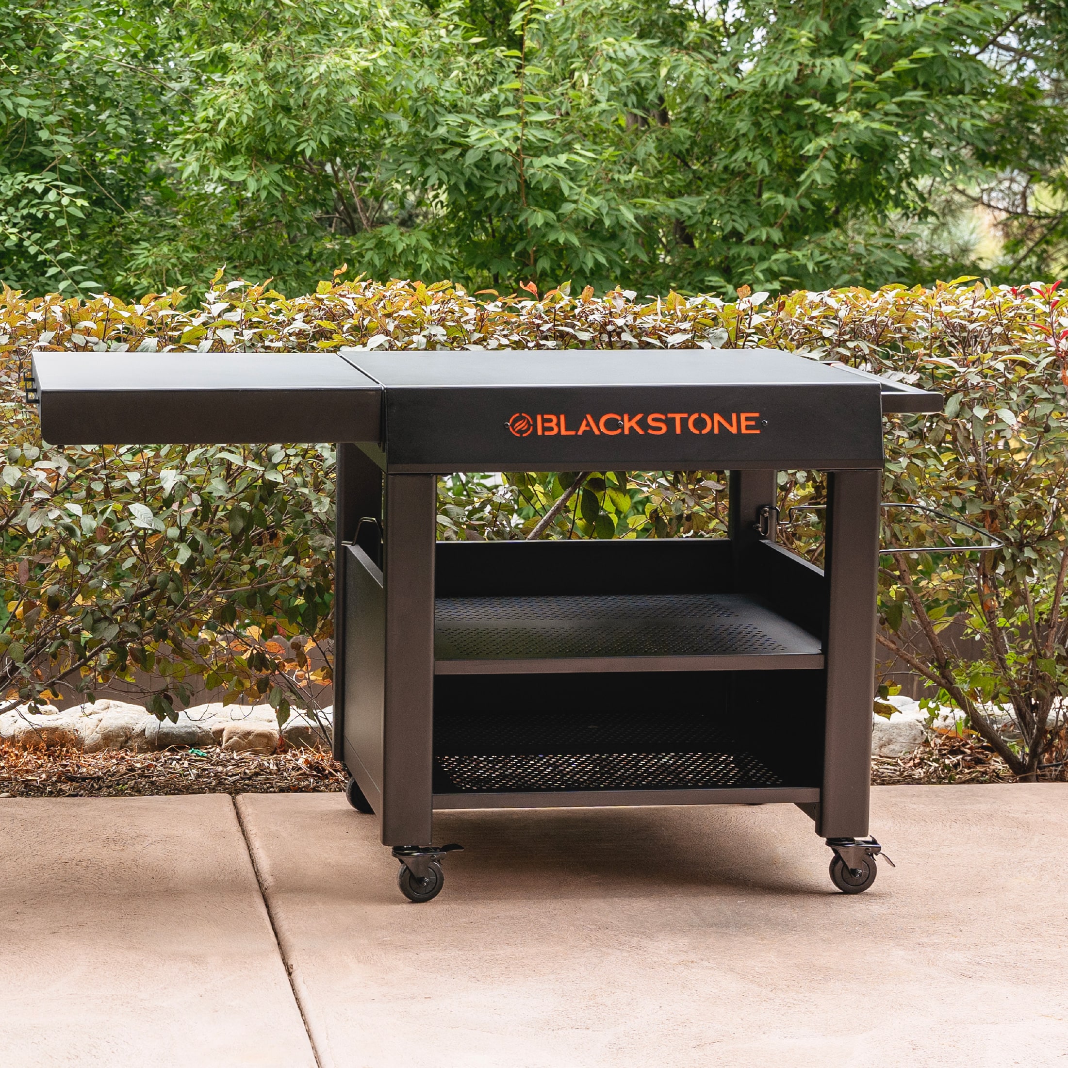 Portable Outdoor Grill Table, Folding Grill Cart Solid and Sturdy,  Blackstone Griddle Stand Large Space, Blackstone Table with Paper Towel  Holder