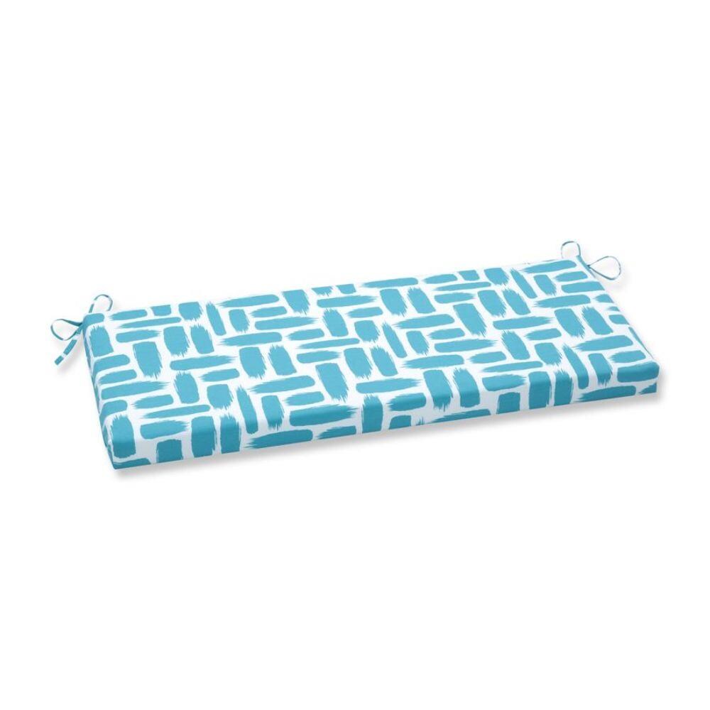 Pillow Perfect Baja Turquoise Blue Patio Bench Cushion at Lowes.com