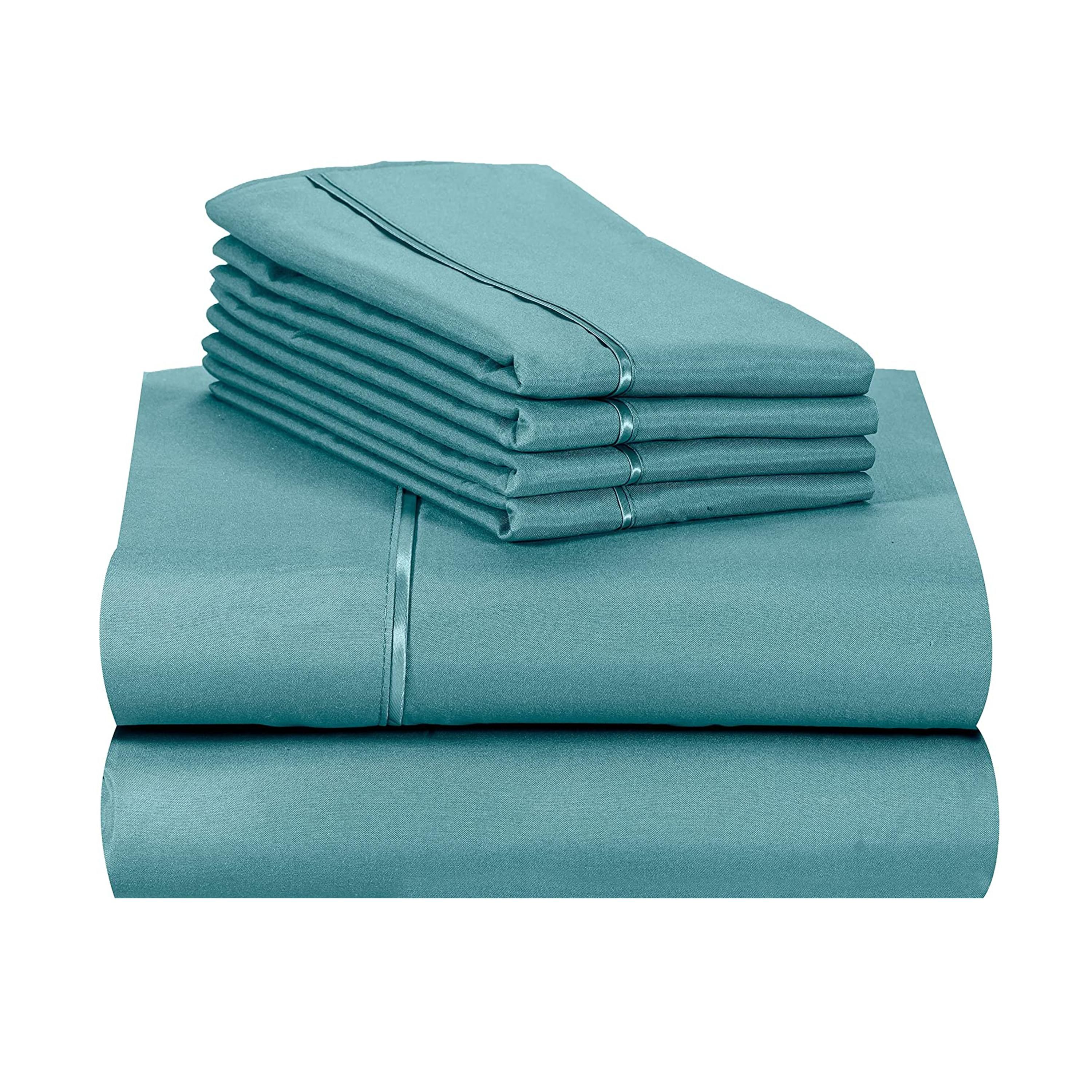 LuxClub B071RVVZ5X 4 PC Teal Full Silky Soft Cooling Deep Pocket Performance Sheet Set
