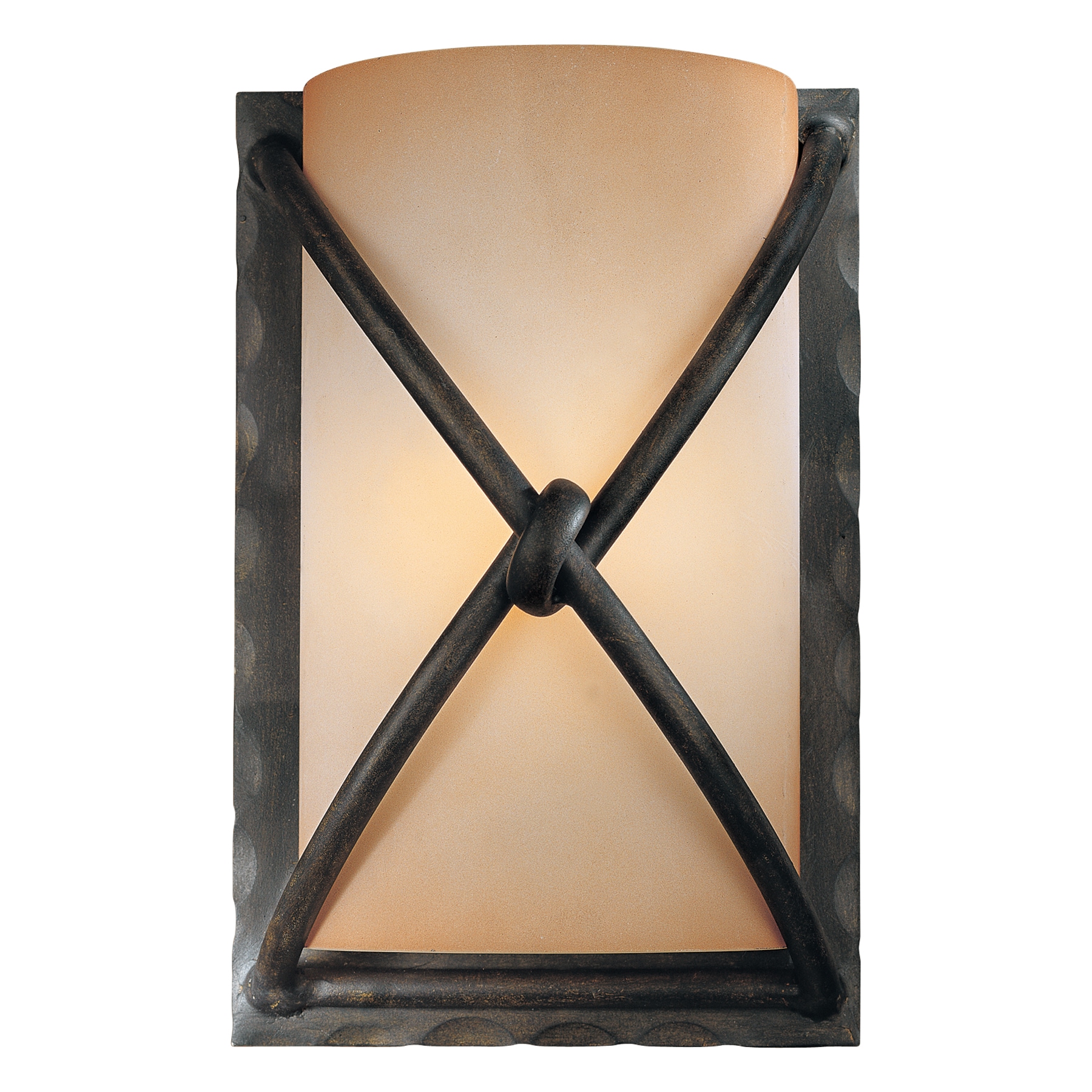 Aspen Bronze Dimmable Sconce with Rustic Scavo Glass Shade