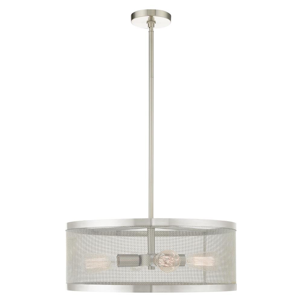 Livex Lighting 46214-91 Industro 4 -Light Brushed Nickel Modern/contemporary For Use in Bathrooms, Bedrooms, Dining Rooms, Foyers, Kitchens, Living Rooms Chandelier