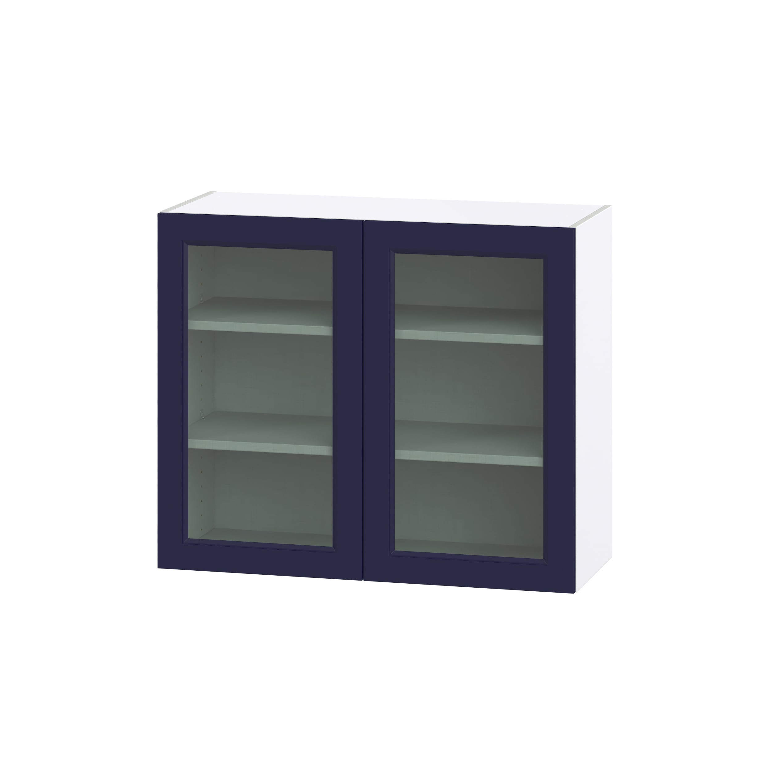 Hugo&Borg DSWG3630-LO Lorette 36-in W x 30-in H x 14-in D Navy Blue Wall Fully assembled Cabinet (Glass Panel Shaker)