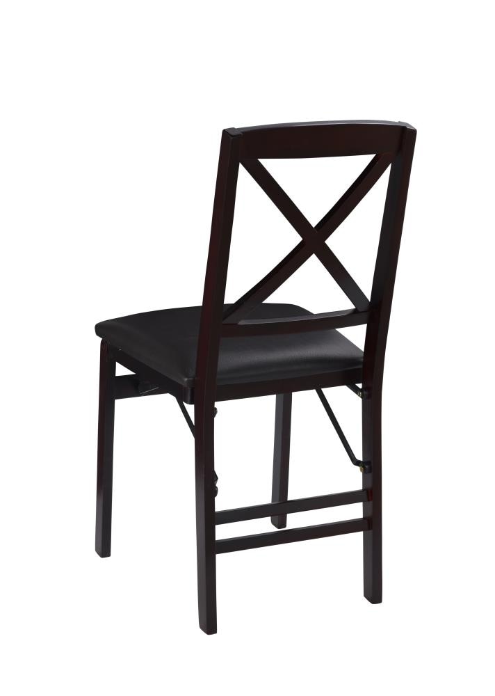 Brown Faux Leather High Cross Back Side Chair Set