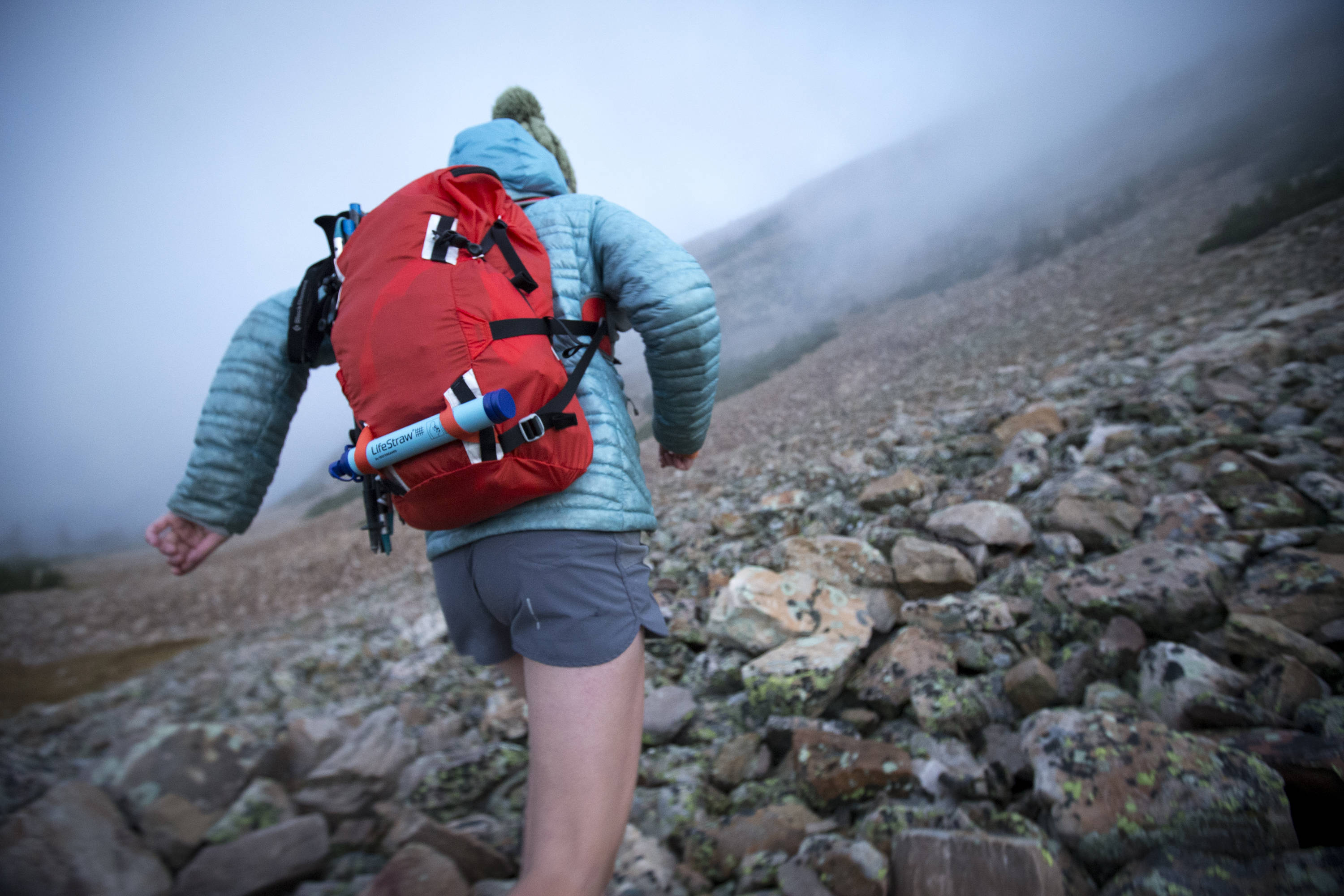 A Personal Water Filter (Life Straw) Lightens the Load