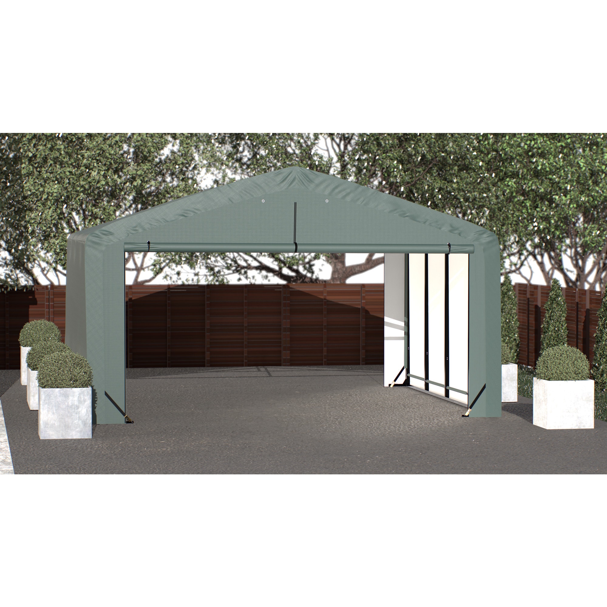 ShelterLogic SQAADD0104C02001812 20-ft x 18-ft Metal 2-car Garage Building