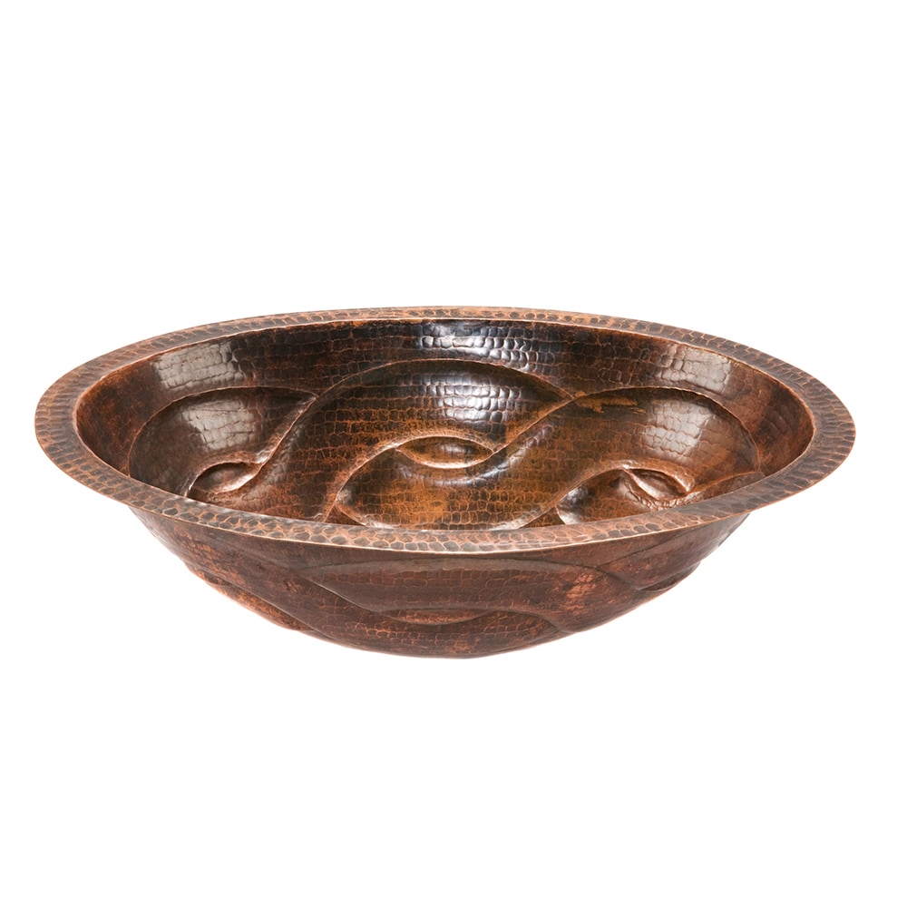 PREMIER COPPER PRODUCTS LO19FBDDB Copper Bathroom Sinks Copper Drop-in or undermount Oval Rustic Oil-rubbed bronze Bathroom Sink ( 19.0-Inches x 14.0-Inches )