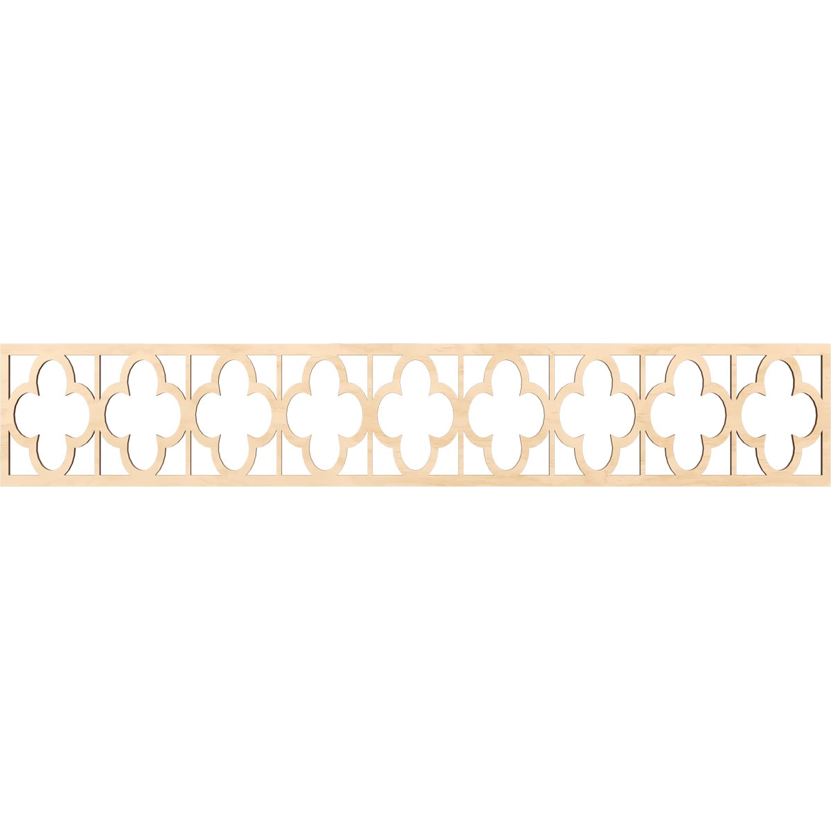 Ekena Millwork MLDA08X46WDLBI Woodall Fretwork Flat Trim 8-in x 3.89-ft Birch Brown Unfinished 2156124 Pierced Wall Panel Moulding
