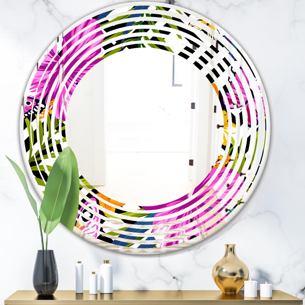 Designart Designart Mirrors 24-in W x 24-in H Round Multi-color ...