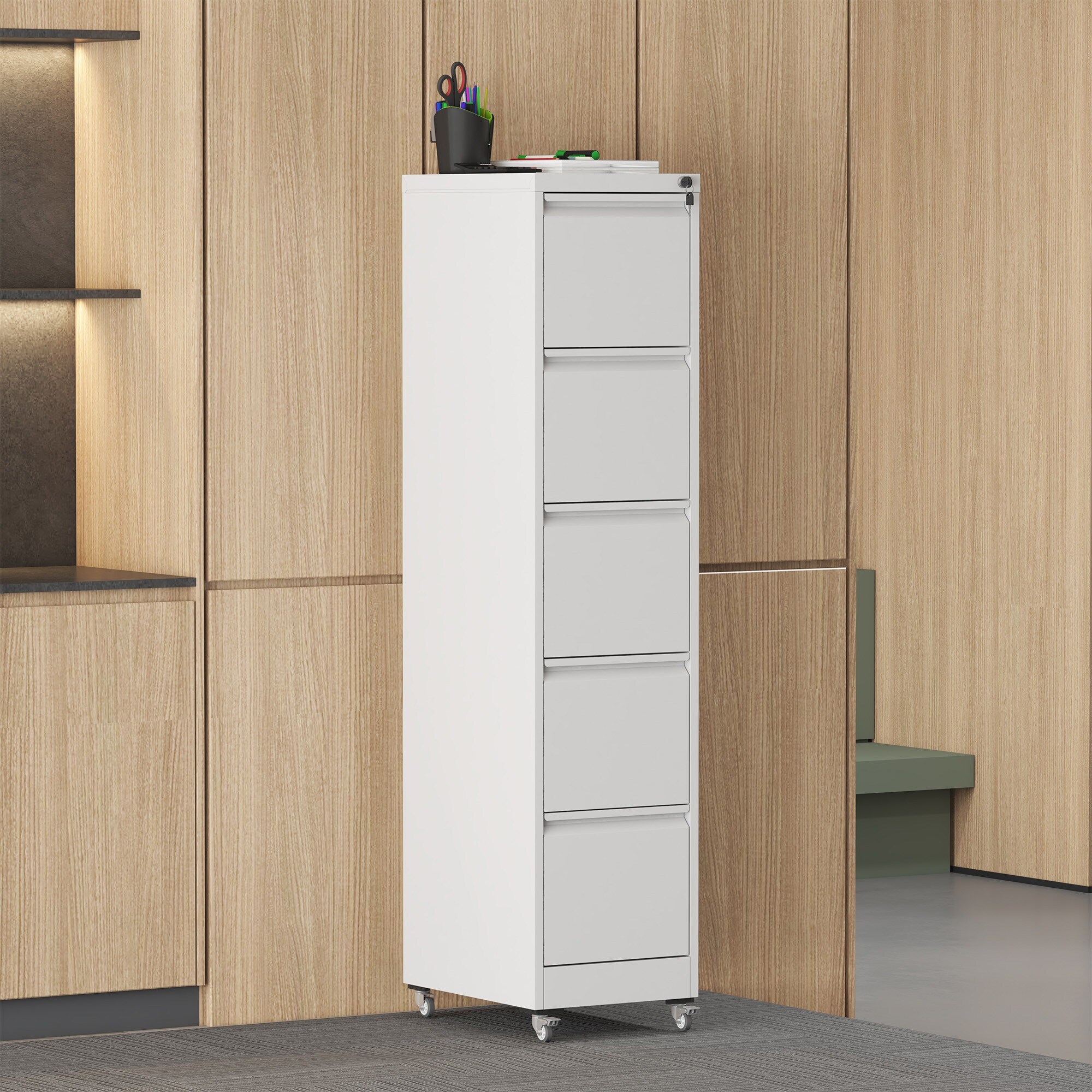 HyperDrop Cart 17.71-in D x 15.16-in W x 64.17-in H White Steel 5 ...