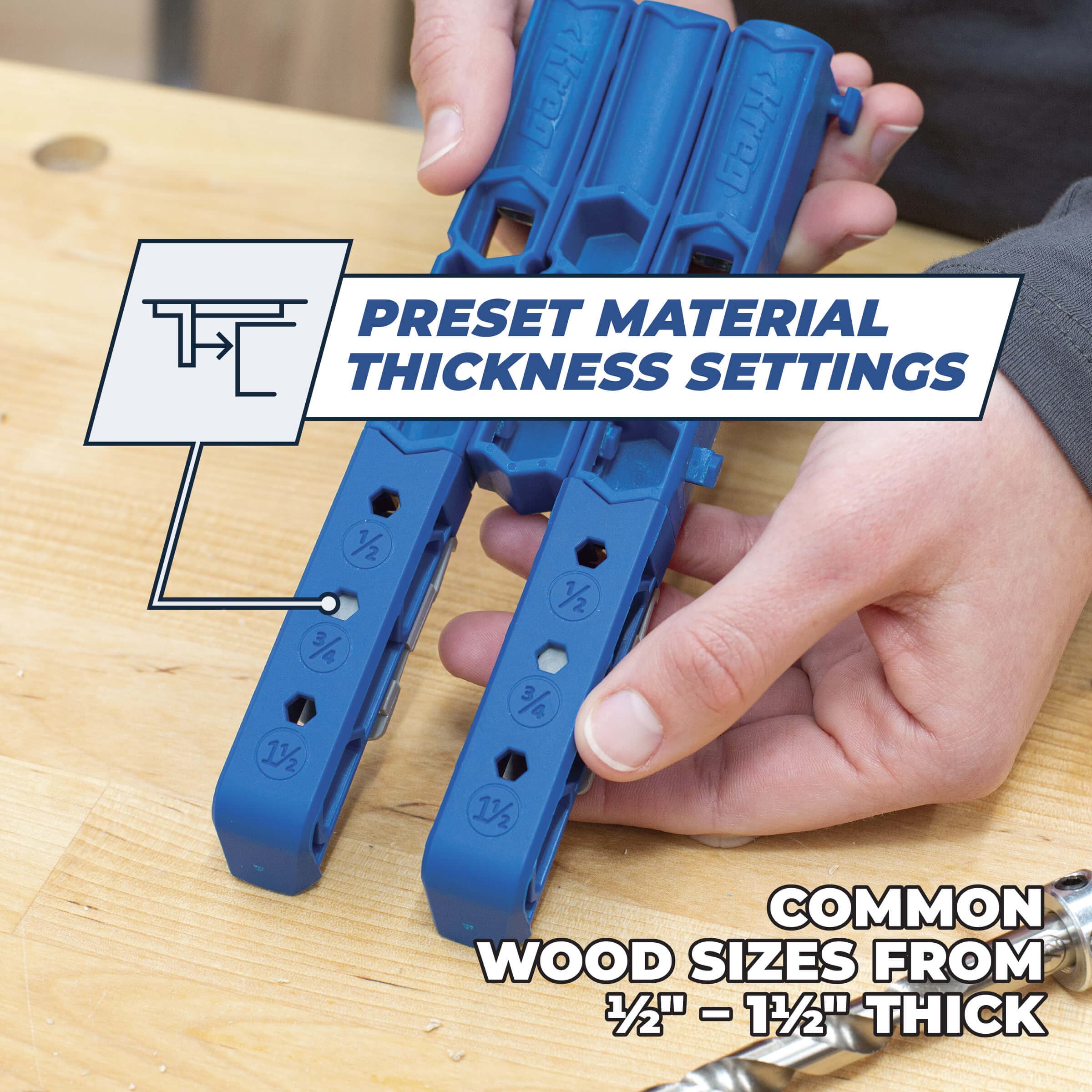 Kreg Pocket Hole Jig Kit - Portable Woodworking Jig for Strong and Easy  Pocket Hole Joints - Includes Material-Thickness Stops - 6 Piece Set