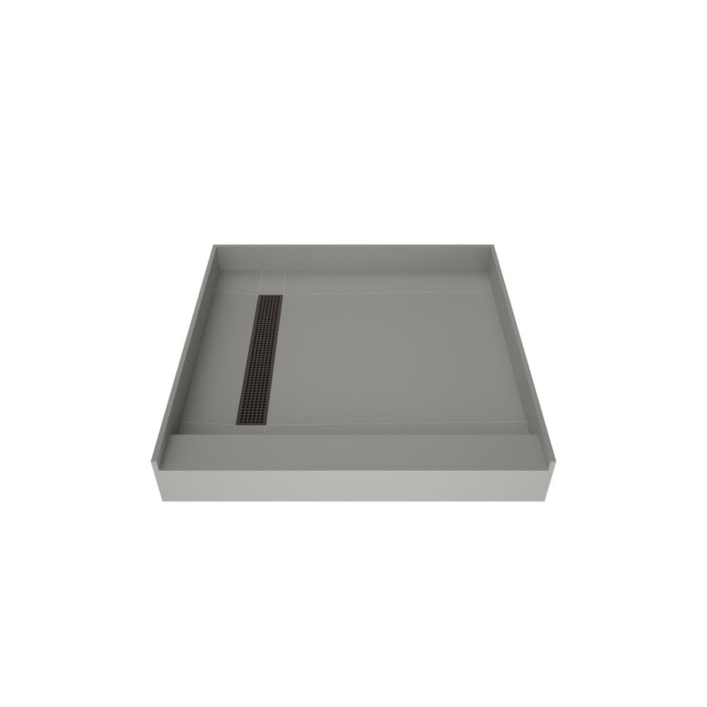 Redi Trench RT4242L-PVC-OB 42-in W x 42-in L with Left Drain Shower Base (Made For Tile)