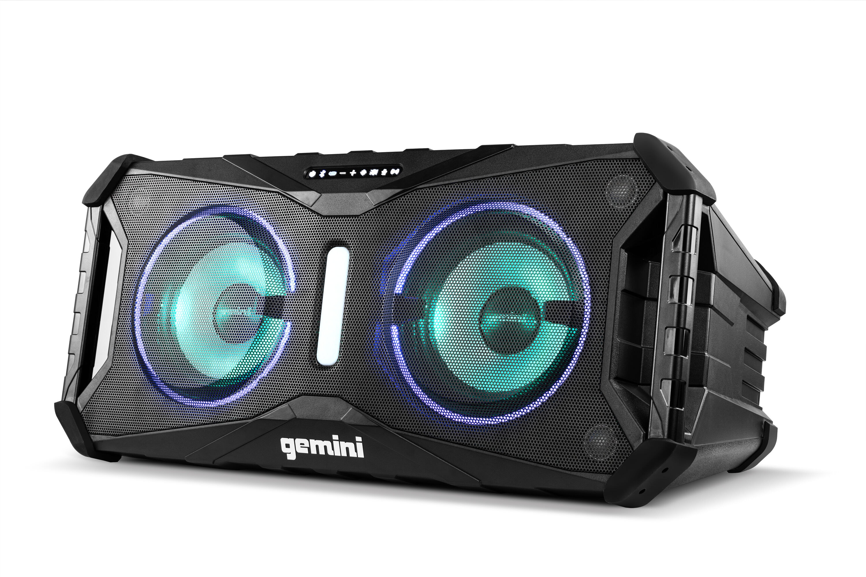 Gemini GSW-T1500PK Portable Bluetooth Outdoor Party System with LEDs,  Stand, and Microphone at