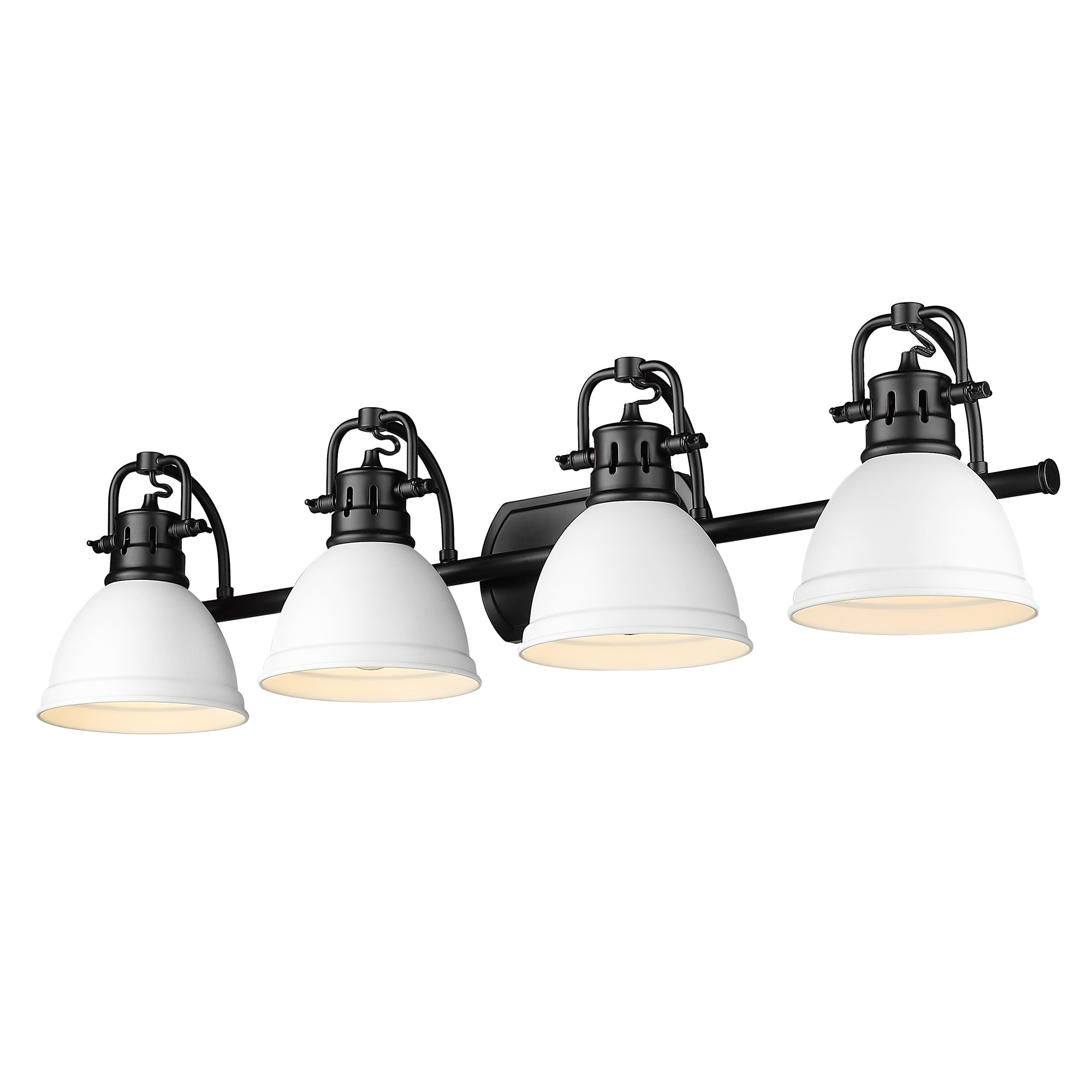 Golden Lighting 3602-BA4 BLK-WHT Duncan 33.5-in 4 -Light Matte Black Transitional Vanity light