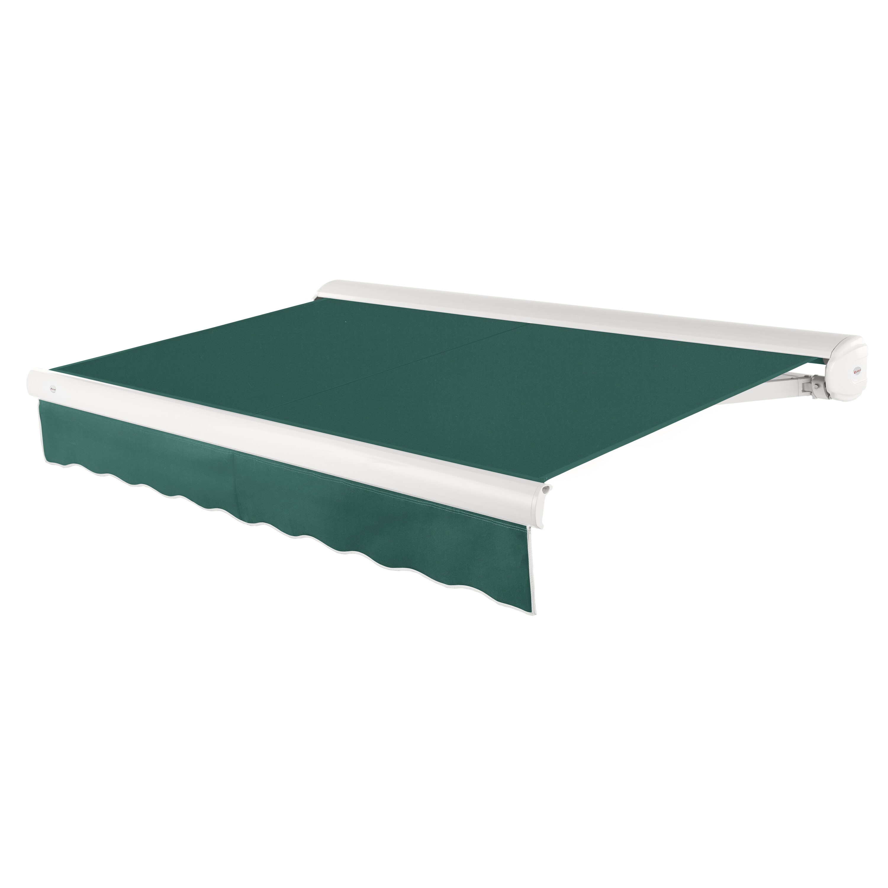 Awntech KWL16-L-F Key West Left Motor 192-in Wide x 120-in Projection x 10-in Height Fabric Forest Solid Motorized Retractable Patio Awning