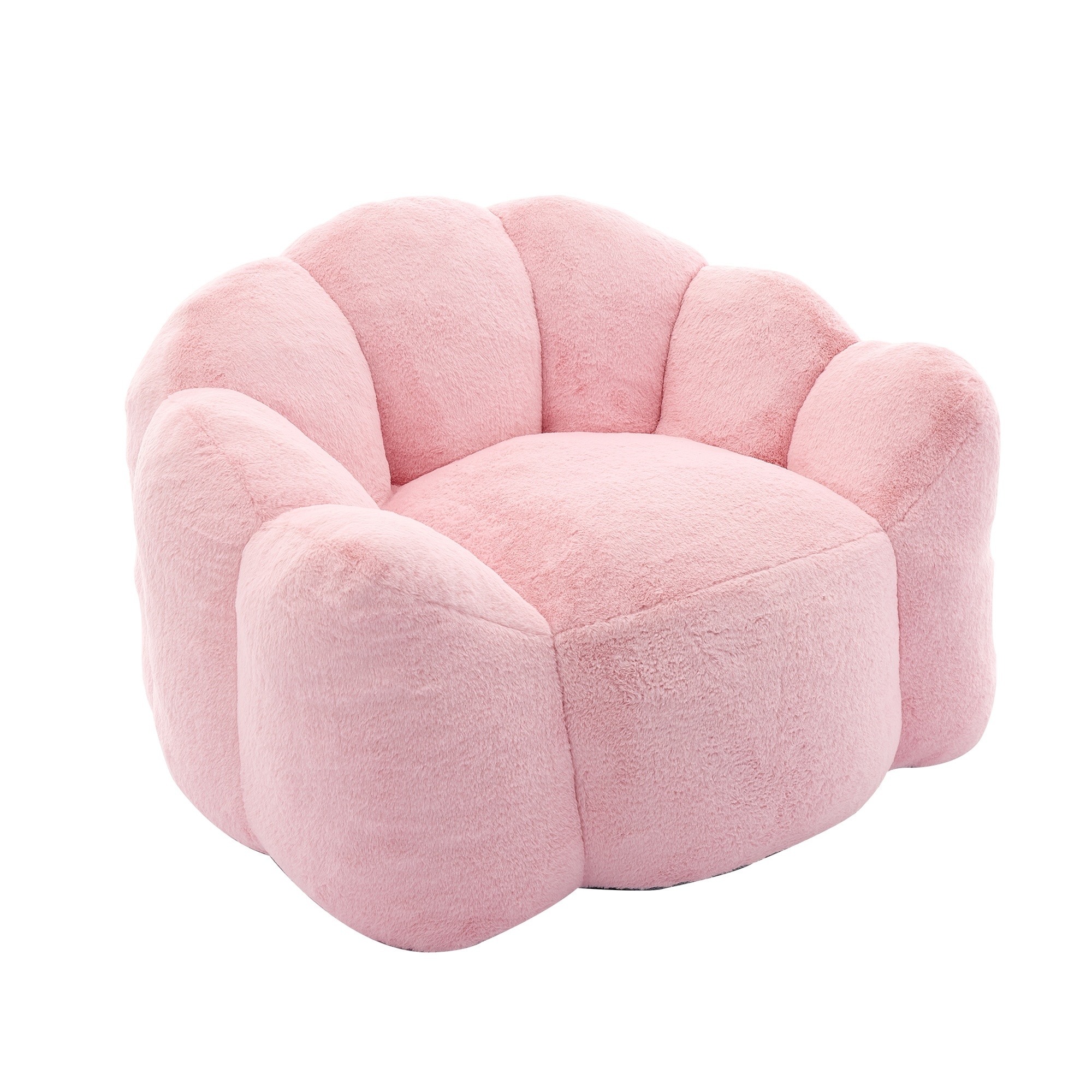 Horizons Prime 44 inch x 40 inch x 27 inch Pink Faux Fur Bean Bag