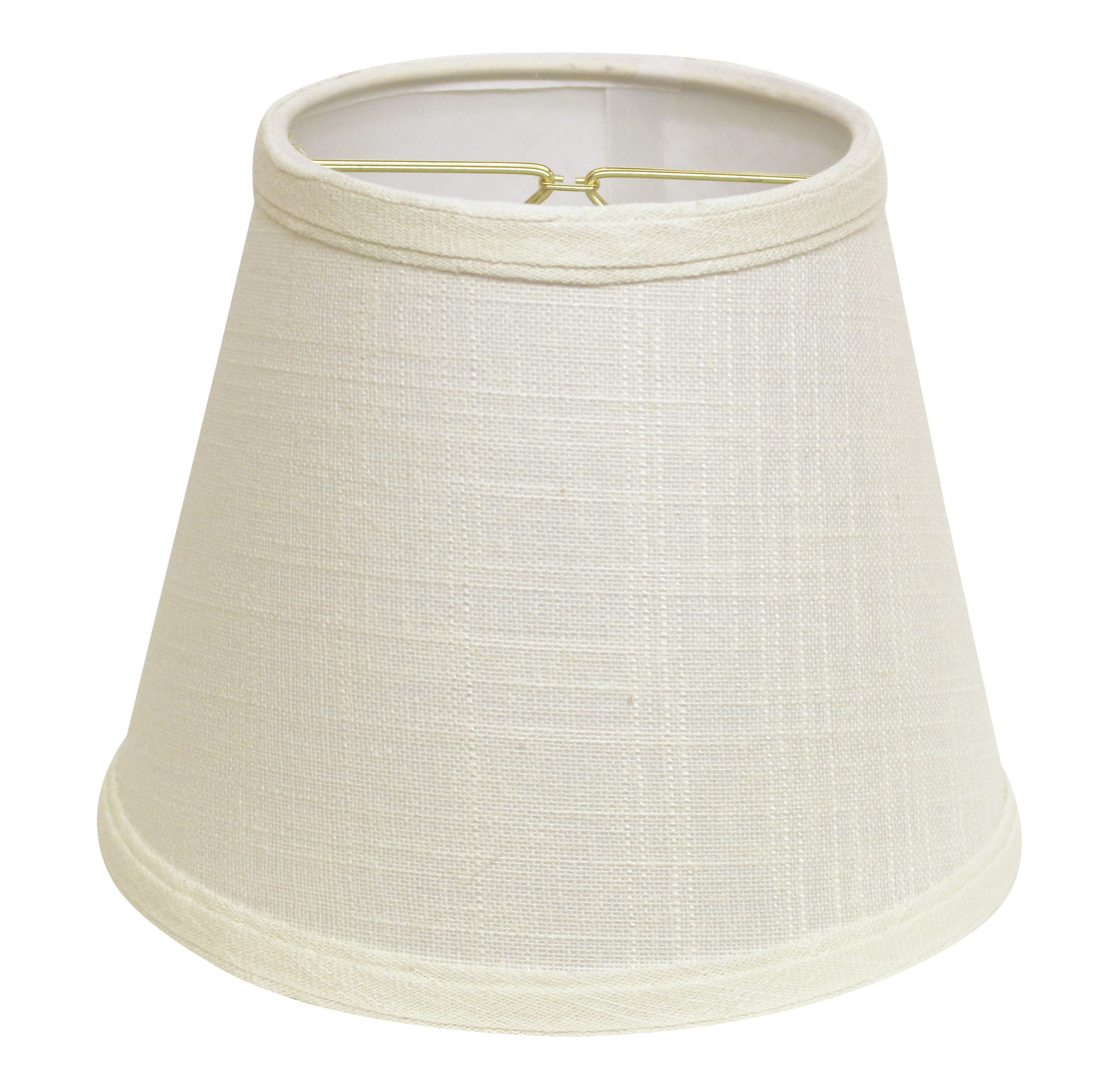 LOVMOR SF-Y-B075101633 Empire Hardback Lampshade with Bulb Clip White Fabric Lampshade for Table Lamps Natural Linen 6 in Top x 10 in Bottom x 7.5 in Height